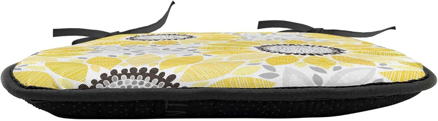 imageAmbesonne Teal Chair Seating Cushion Set of 6 Crystal Hearts and Gemstone Valentines Day Celebrating Romantic Print AntiSlip Seat Padding for Kitchen amp Patio 16x16 Red Fuchsia TealYellow Grey