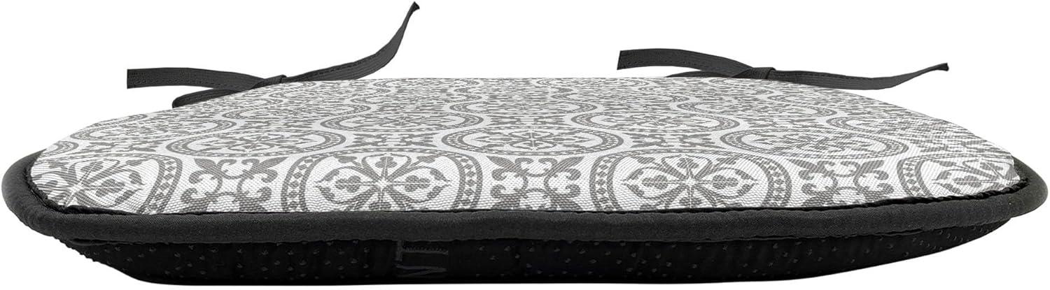 imageAmbesonne Teal Chair Seating Cushion Set of 6 Crystal Hearts and Gemstone Valentines Day Celebrating Romantic Print AntiSlip Seat Padding for Kitchen amp Patio 16x16 Red Fuchsia TealGrey White