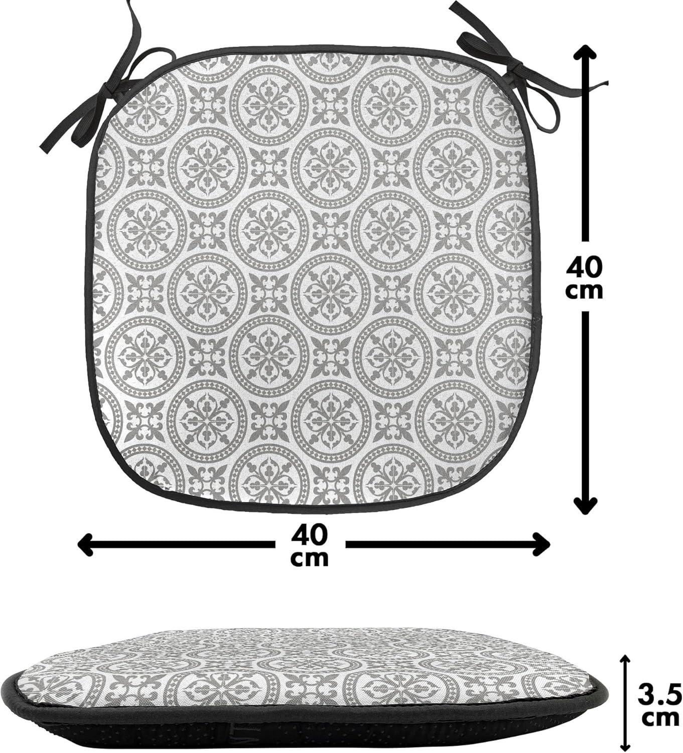 imageAmbesonne Teal Chair Seating Cushion Set of 6 Crystal Hearts and Gemstone Valentines Day Celebrating Romantic Print AntiSlip Seat Padding for Kitchen amp Patio 16x16 Red Fuchsia TealGrey White