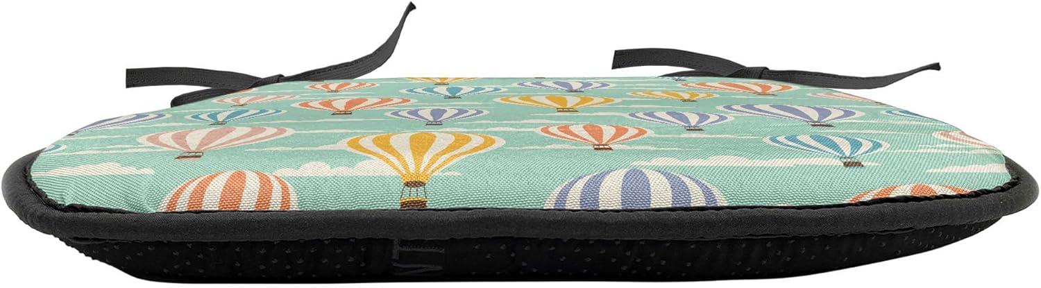imageAmbesonne Teal Chair Seating Cushion Set of 6 Crystal Hearts and Gemstone Valentines Day Celebrating Romantic Print AntiSlip Seat Padding for Kitchen amp Patio 16x16 Red Fuchsia TealBlue Orange Purple