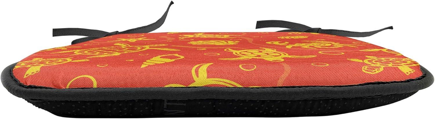 imageAmbesonne Teal Chair Seating Cushion Set of 6 Crystal Hearts and Gemstone Valentines Day Celebrating Romantic Print AntiSlip Seat Padding for Kitchen amp Patio 16x16 Red Fuchsia TealBurnt Orange Yellow