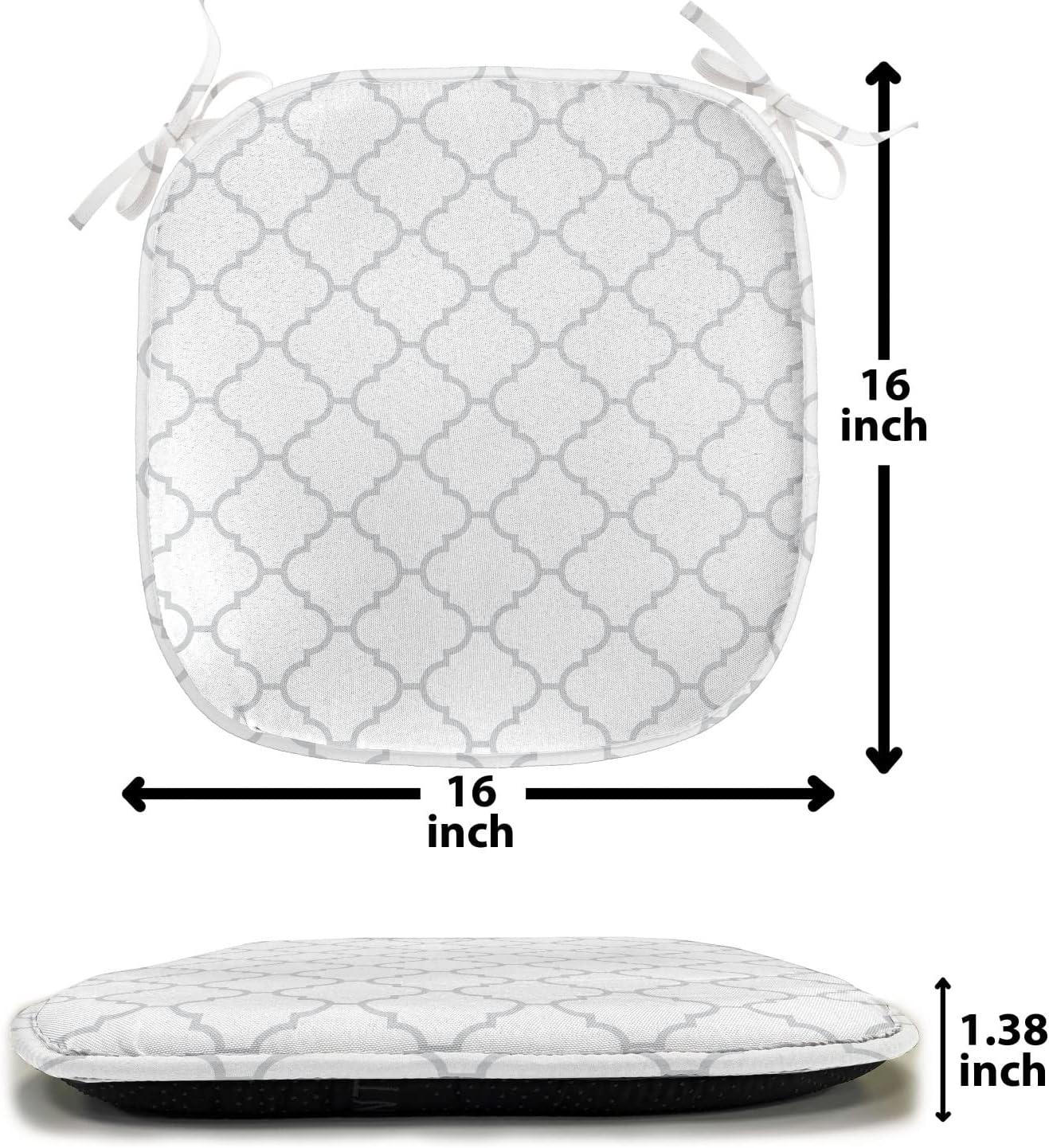 imageAmbesonne Teal Chair Seating Cushion Set of 6 Crystal Hearts and Gemstone Valentines Day Celebrating Romantic Print AntiSlip Seat Padding for Kitchen amp Patio 16x16 Red Fuchsia TealWhite Grey