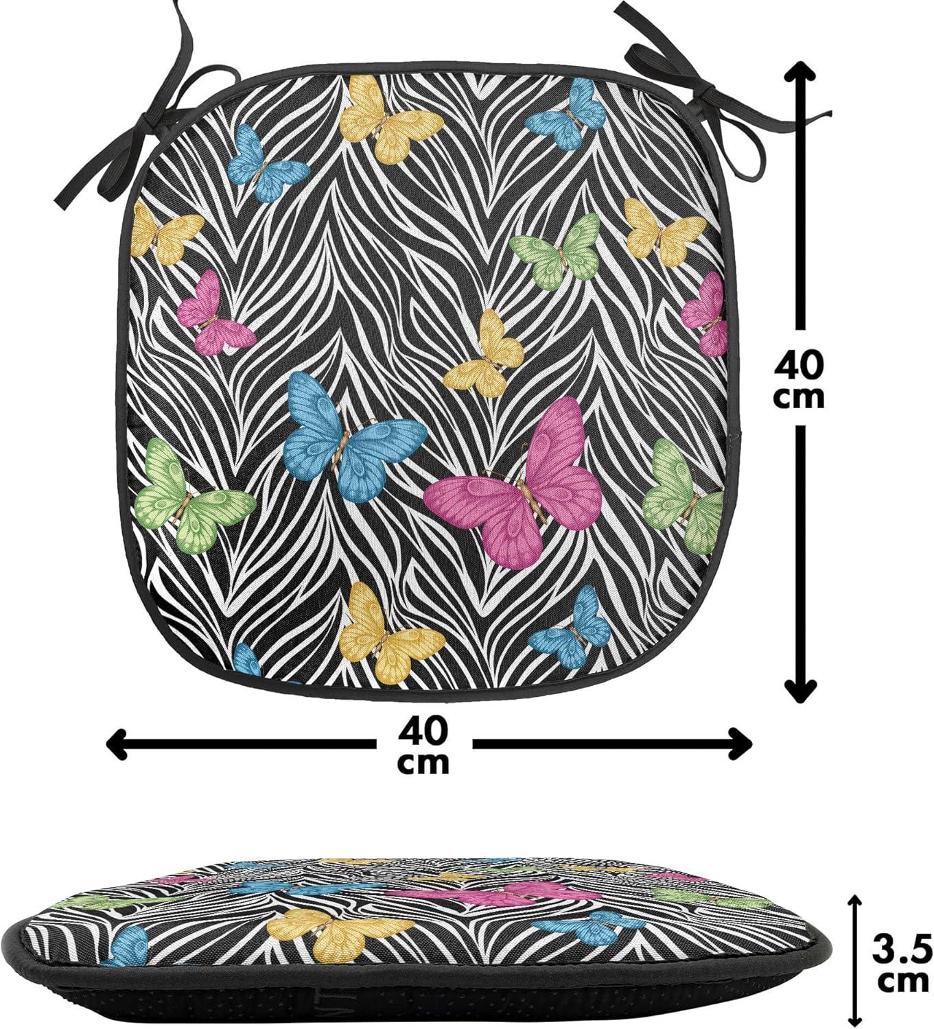 imageAmbesonne Teal Chair Seating Cushion Set of 6 Crystal Hearts and Gemstone Valentines Day Celebrating Romantic Print AntiSlip Seat Padding for Kitchen amp Patio 16x16 Red Fuchsia TealYellow Blue Pink