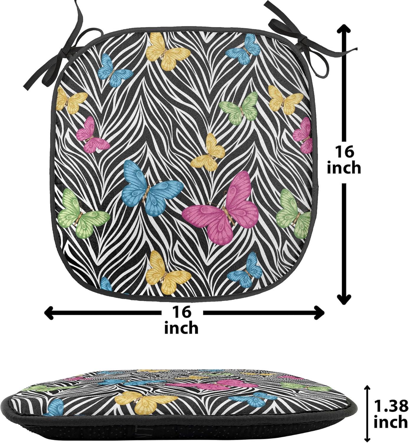 imageAmbesonne Teal Chair Seating Cushion Set of 6 Crystal Hearts and Gemstone Valentines Day Celebrating Romantic Print AntiSlip Seat Padding for Kitchen amp Patio 16x16 Red Fuchsia TealYellow Blue Pink