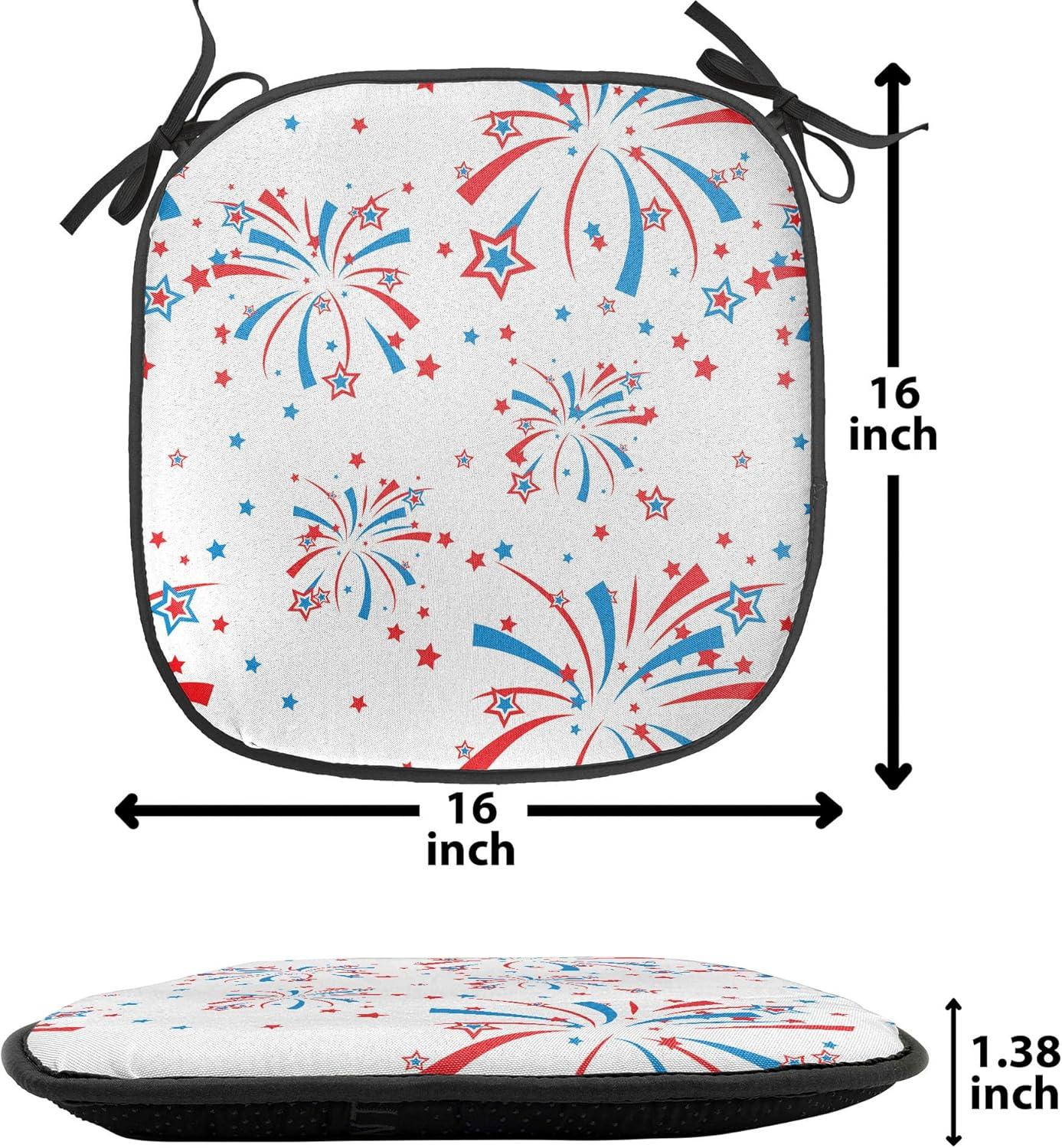 imageAmbesonne Valentines Chair Seating Cushion Set of 2 Arrows of Cupid Mythological Concepts Hearts with Love and Adoration Themes AntiSlip Seat Padding for Kitchen amp Patio 16x16 Black Red WhiteRed White Blue