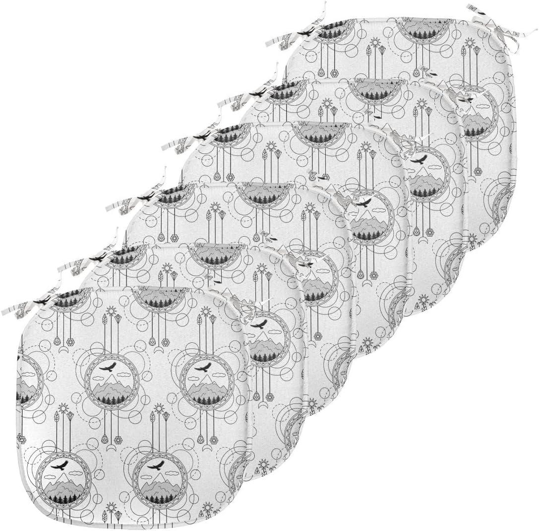 imageAmbesonne Valentines Chair Seating Cushion Set of 2 Arrows of Cupid Mythological Concepts Hearts with Love and Adoration Themes AntiSlip Seat Padding for Kitchen amp Patio 16x16 Black Red WhiteBlack White Pale Grey