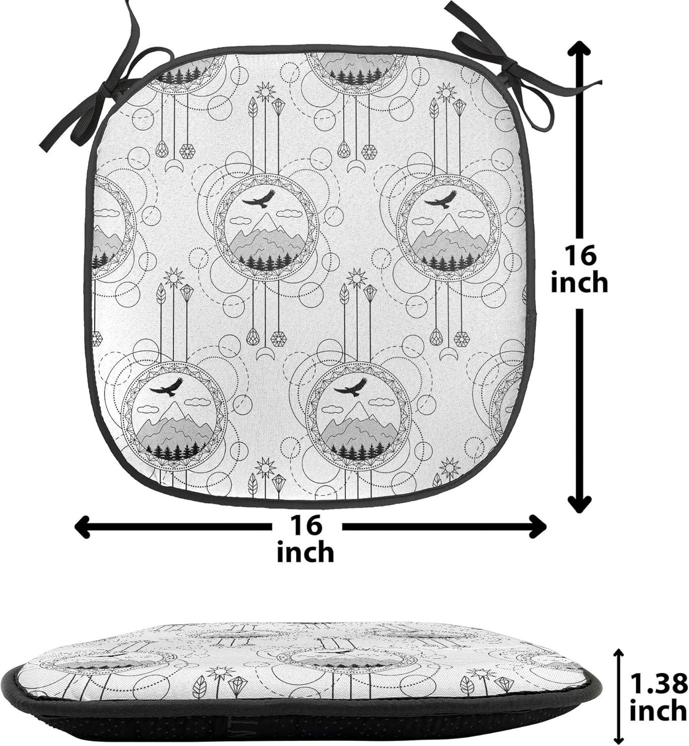imageAmbesonne Valentines Chair Seating Cushion Set of 2 Arrows of Cupid Mythological Concepts Hearts with Love and Adoration Themes AntiSlip Seat Padding for Kitchen amp Patio 16x16 Black Red WhiteBlack White Pale Grey