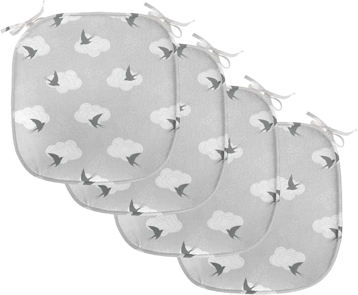 imageAmbesonne Valentines Chair Seating Cushion Set of 2 Arrows of Cupid Mythological Concepts Hearts with Love and Adoration Themes AntiSlip Seat Padding for Kitchen amp Patio 16x16 Black Red WhiteGrey Pale Grey White