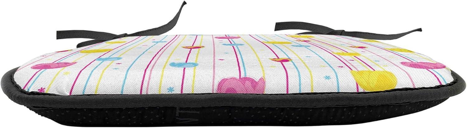 imageAmbesonne Valentines Chair Seating Cushion Set of 2 Arrows of Cupid Mythological Concepts Hearts with Love and Adoration Themes AntiSlip Seat Padding for Kitchen amp Patio 16x16 Black Red WhitePink Yellow Pale Blue