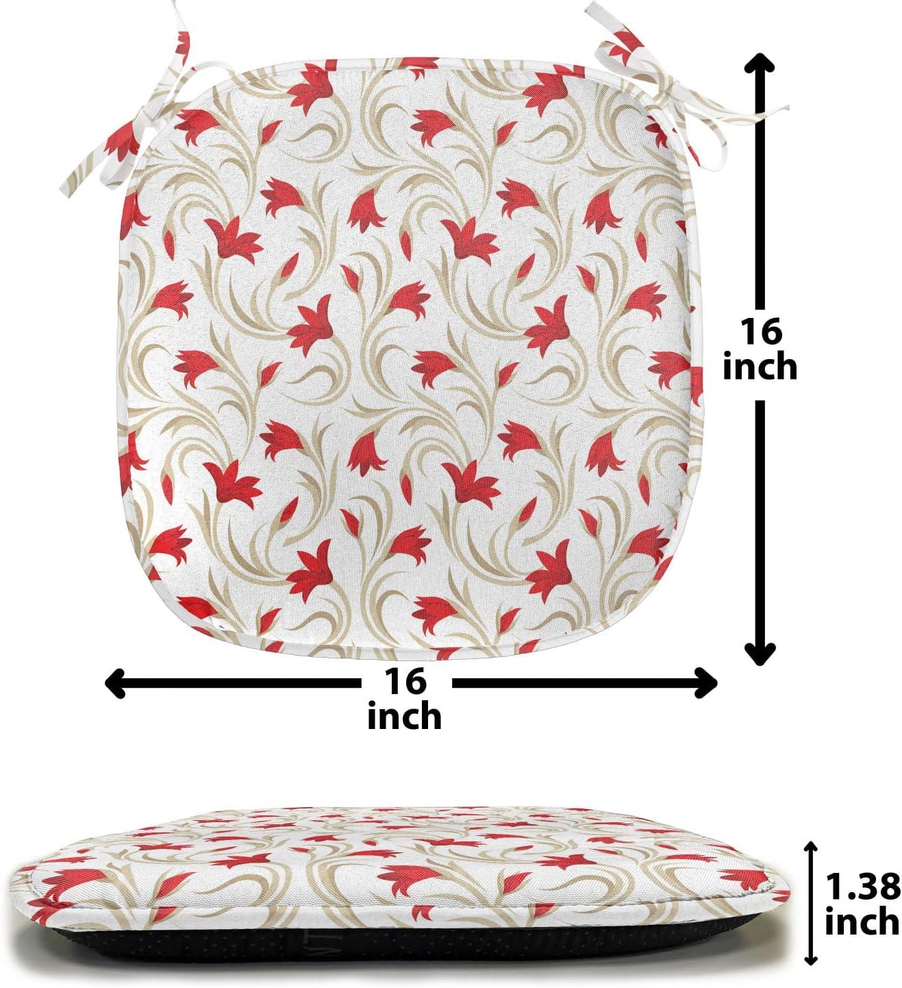 imageAmbesonne Valentines Chair Seating Cushion Set of 2 Arrows of Cupid Mythological Concepts Hearts with Love and Adoration Themes AntiSlip Seat Padding for Kitchen amp Patio 16x16 Black Red WhiteVermilion Beige
