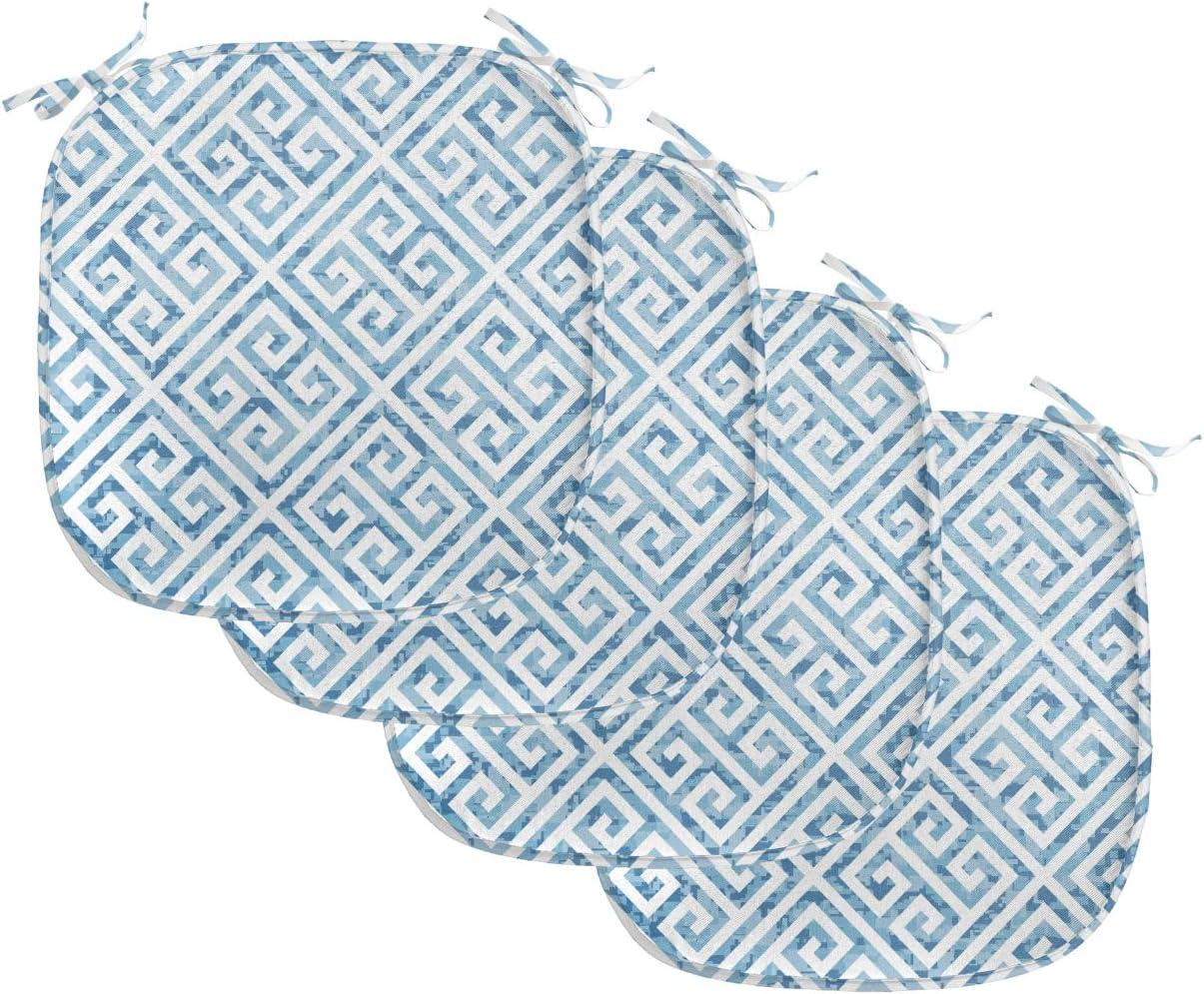 imageAmbesonne Valentines Chair Seating Cushion Set of 2 Arrows of Cupid Mythological Concepts Hearts with Love and Adoration Themes AntiSlip Seat Padding for Kitchen amp Patio 16x16 Black Red WhitePale Blue and White
