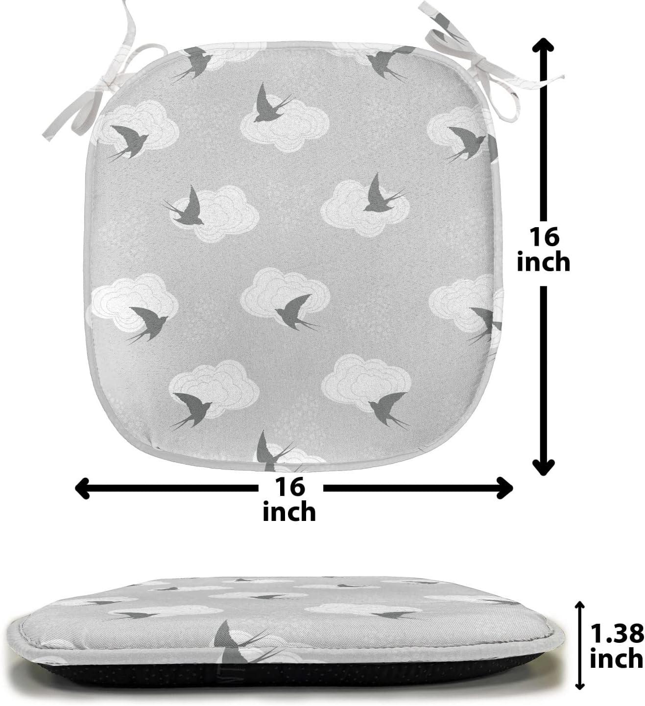imageAmbesonne Valentines Chair Seating Cushion Set of 2 Arrows of Cupid Mythological Concepts Hearts with Love and Adoration Themes AntiSlip Seat Padding for Kitchen amp Patio 16x16 Black Red WhiteGrey Pale Grey White