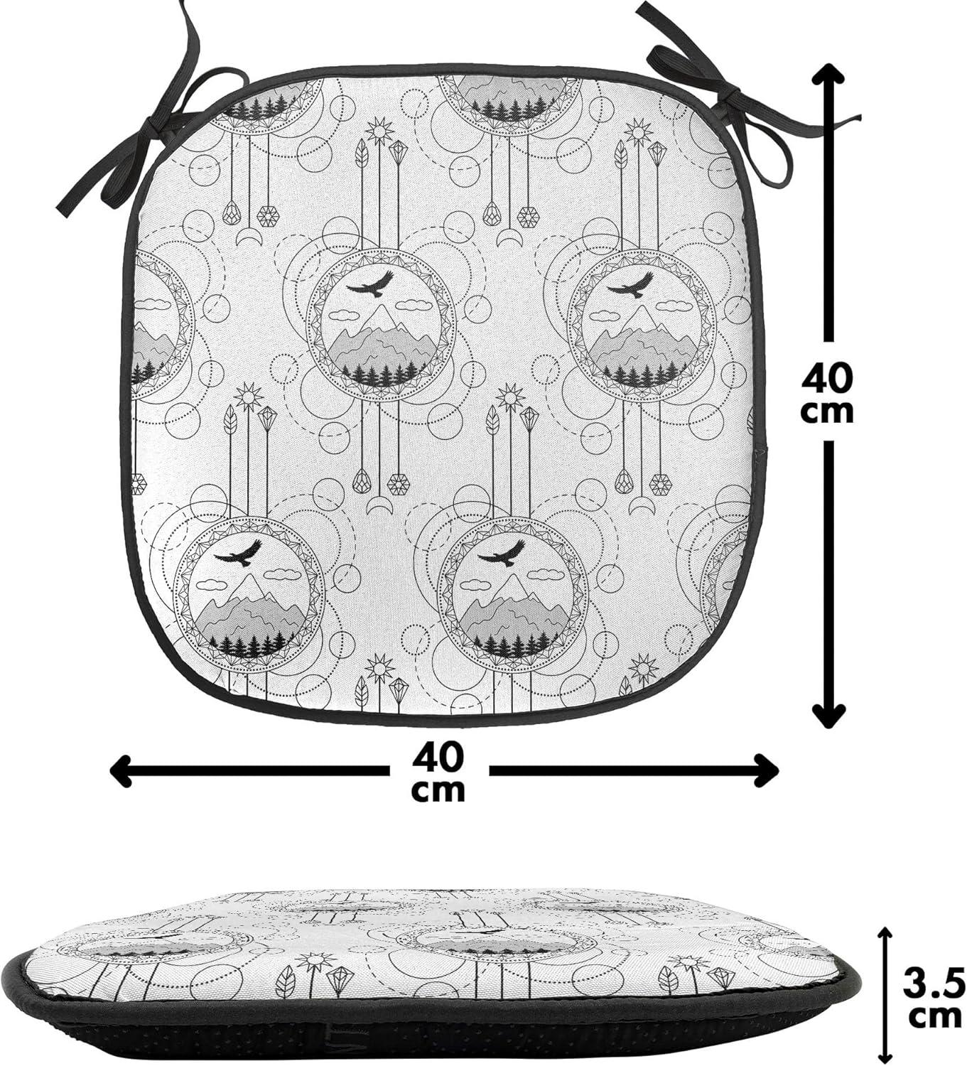 imageAmbesonne Valentines Chair Seating Cushion Set of 2 Arrows of Cupid Mythological Concepts Hearts with Love and Adoration Themes AntiSlip Seat Padding for Kitchen amp Patio 16x16 Black Red WhiteBlack White Pale Grey