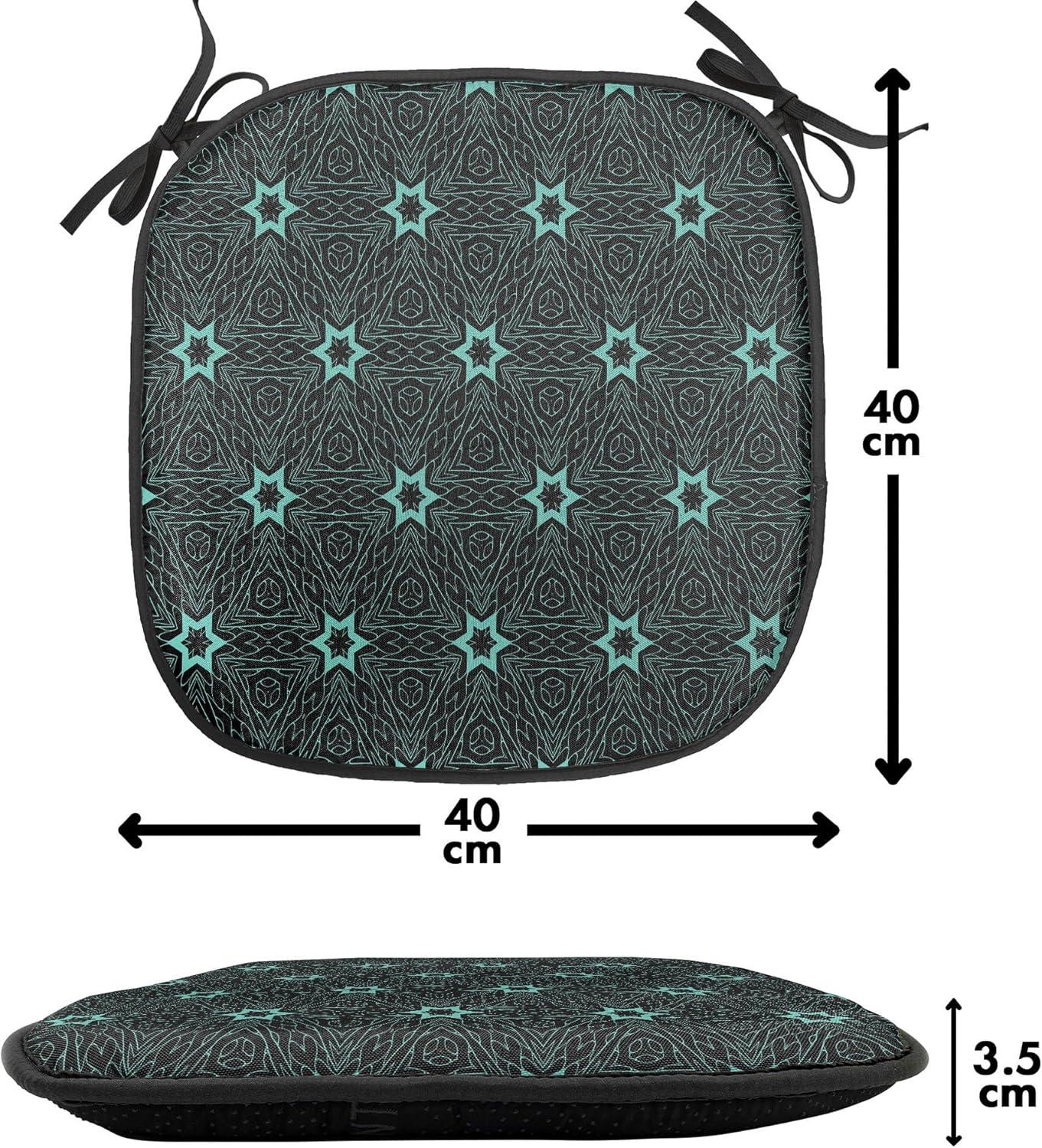 imageAmbesonne Valentines Chair Seating Cushion Set of 2 Arrows of Cupid Mythological Concepts Hearts with Love and Adoration Themes AntiSlip Seat Padding for Kitchen amp Patio 16x16 Black Red WhiteTurquoise Black