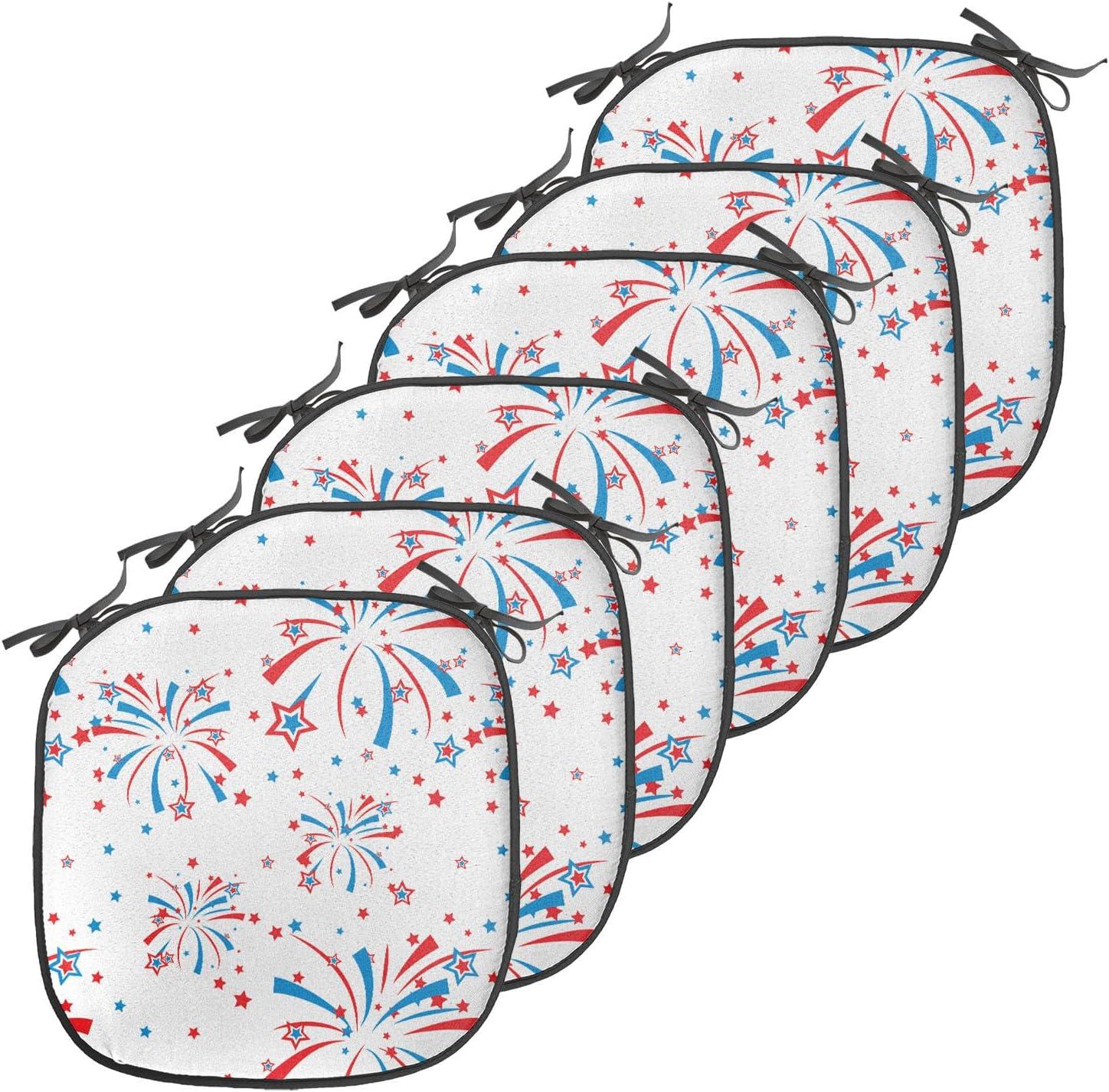 imageAmbesonne Valentines Chair Seating Cushion Set of 2 Arrows of Cupid Mythological Concepts Hearts with Love and Adoration Themes AntiSlip Seat Padding for Kitchen amp Patio 16x16 Black Red WhiteRed White Blue