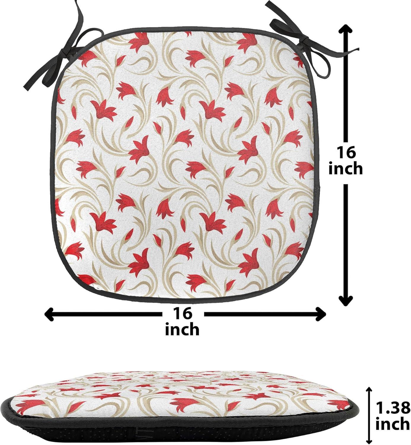 imageAmbesonne Valentines Chair Seating Cushion Set of 2 Arrows of Cupid Mythological Concepts Hearts with Love and Adoration Themes AntiSlip Seat Padding for Kitchen amp Patio 16x16 Black Red WhiteVermilion Beige