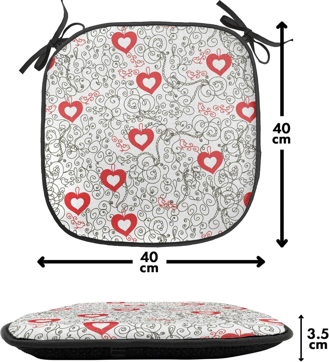 imageAmbesonne Valentines Chair Seating Cushion Set of 2 Arrows of Cupid Mythological Concepts Hearts with Love and Adoration Themes AntiSlip Seat Padding for Kitchen amp Patio 16x16 Black Red WhiteVermilion and Black