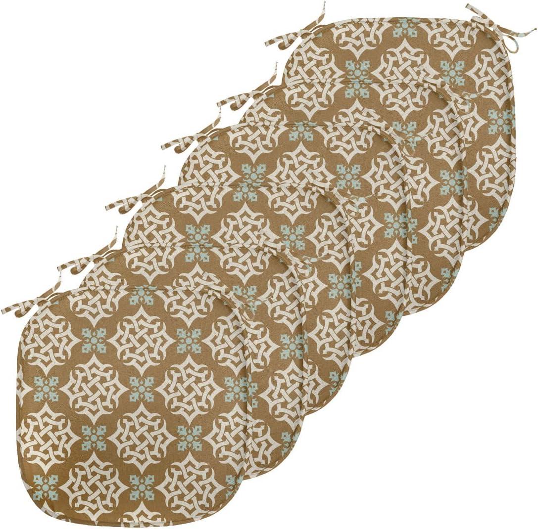 imageAmbesonne Valentines Chair Seating Cushion Set of 2 Arrows of Cupid Mythological Concepts Hearts with Love and Adoration Themes AntiSlip Seat Padding for Kitchen amp Patio 16x16 Black Red WhitePale Brown Pale Blue