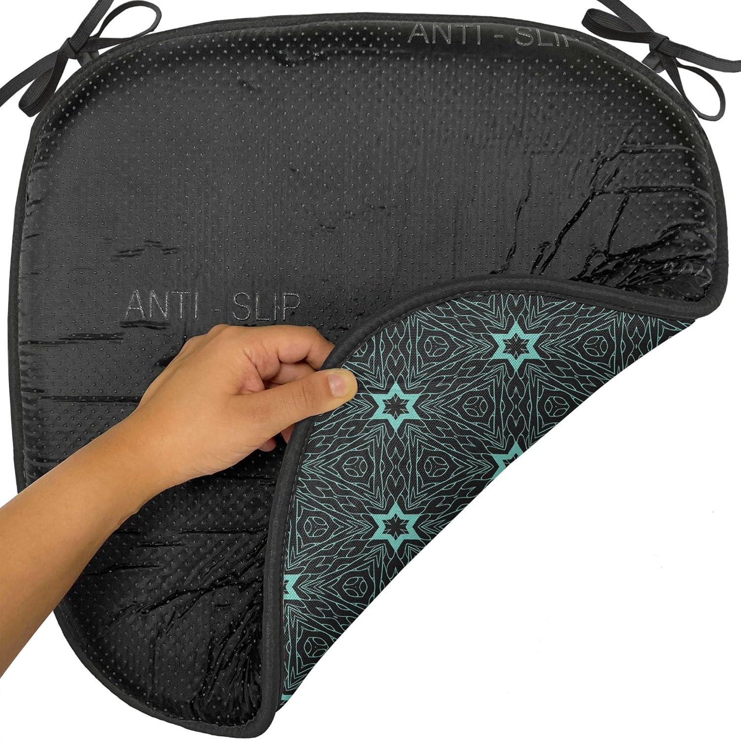 imageAmbesonne Valentines Chair Seating Cushion Set of 2 Arrows of Cupid Mythological Concepts Hearts with Love and Adoration Themes AntiSlip Seat Padding for Kitchen amp Patio 16x16 Black Red WhiteTurquoise Black