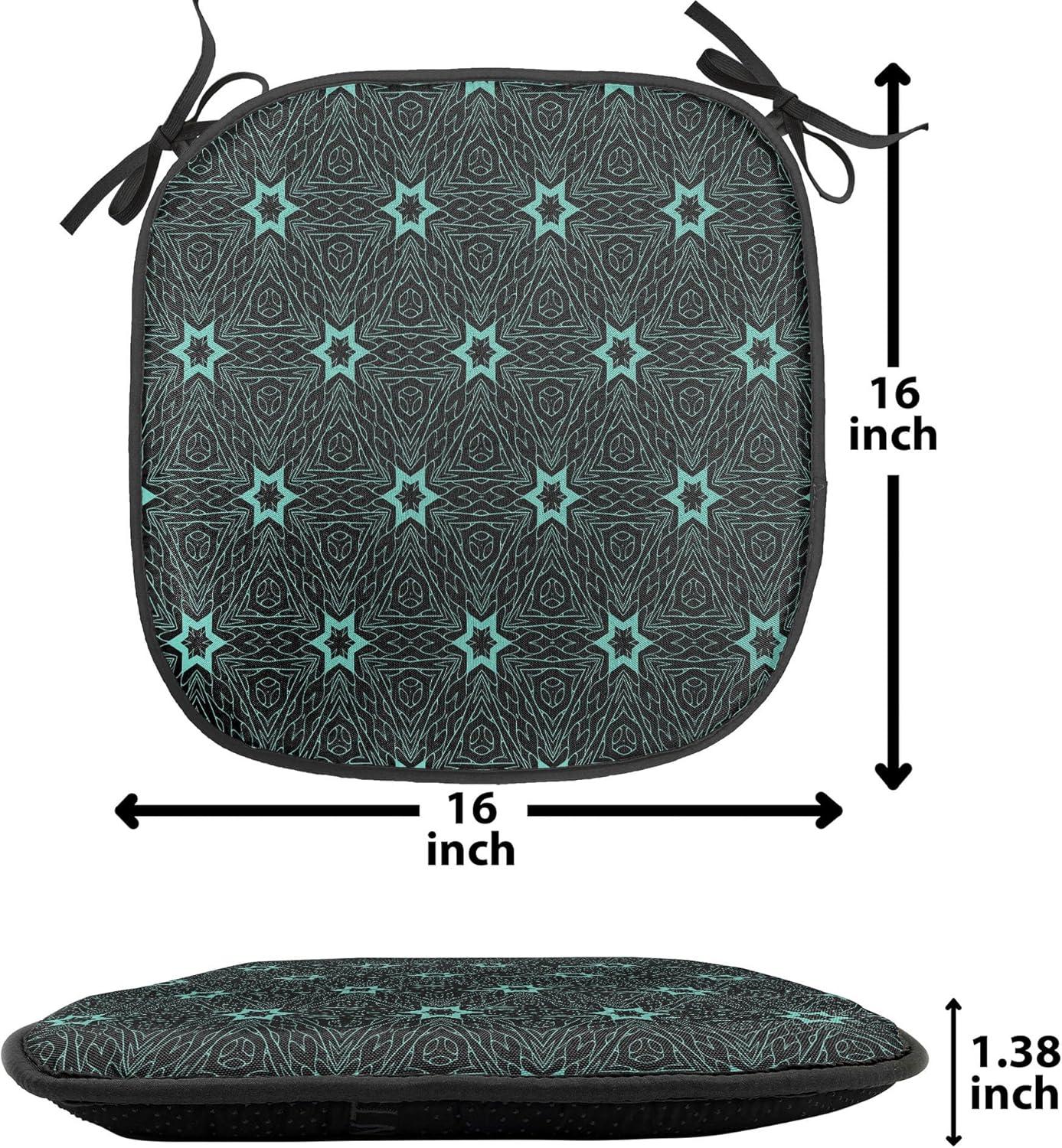 imageAmbesonne Valentines Chair Seating Cushion Set of 2 Arrows of Cupid Mythological Concepts Hearts with Love and Adoration Themes AntiSlip Seat Padding for Kitchen amp Patio 16x16 Black Red WhiteTurquoise Black