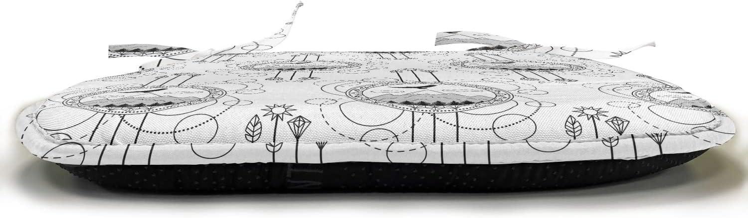 imageAmbesonne Valentines Chair Seating Cushion Set of 2 Arrows of Cupid Mythological Concepts Hearts with Love and Adoration Themes AntiSlip Seat Padding for Kitchen amp Patio 16x16 Black Red WhiteBlack White Pale Grey