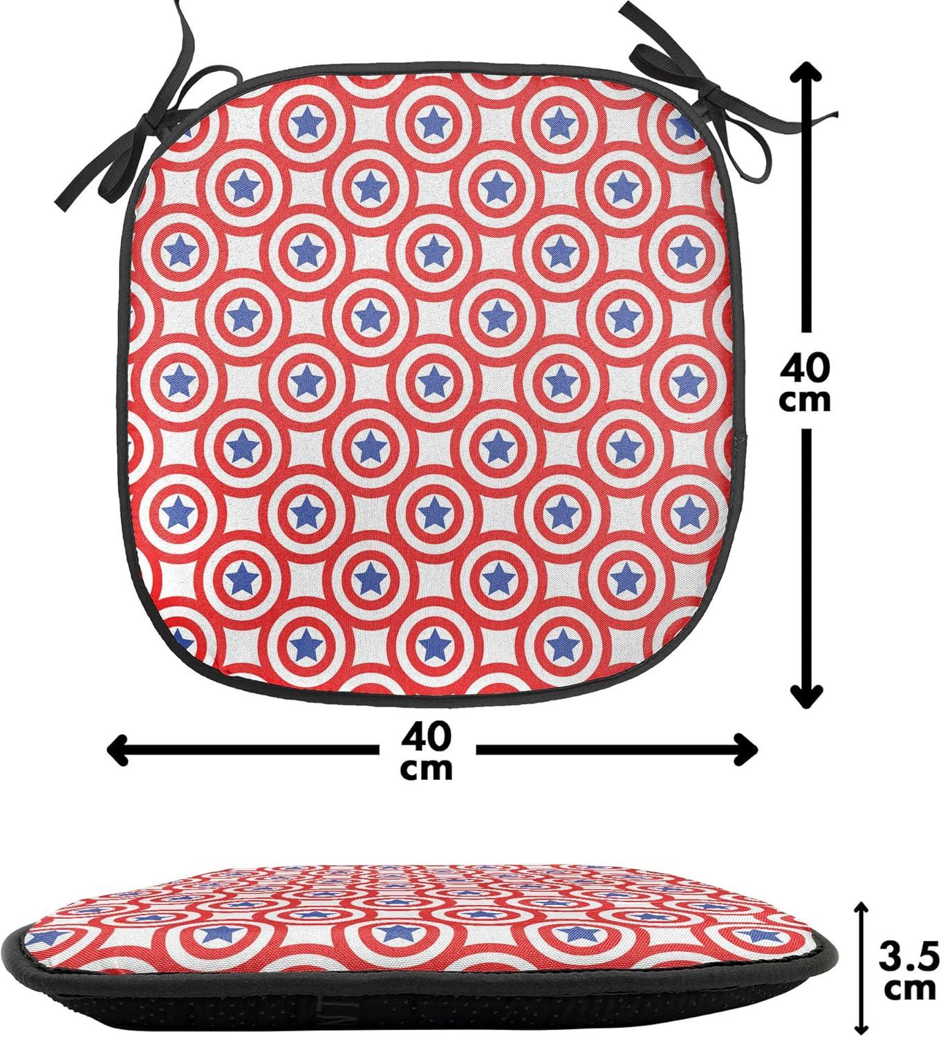 imageAmbesonne Valentines Chair Seating Cushion Set of 2 Arrows of Cupid Mythological Concepts Hearts with Love and Adoration Themes AntiSlip Seat Padding for Kitchen amp Patio 16x16 Black Red WhiteRoyal Blue Red White