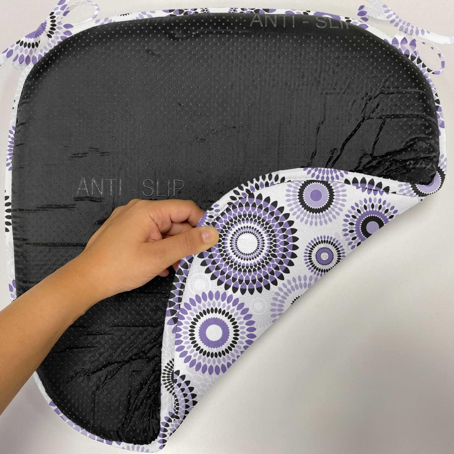 imageAmbesonne Valentines Chair Seating Cushion Set of 2 Arrows of Cupid Mythological Concepts Hearts with Love and Adoration Themes AntiSlip Seat Padding for Kitchen amp Patio 16x16 Black Red WhiteViolet Black White