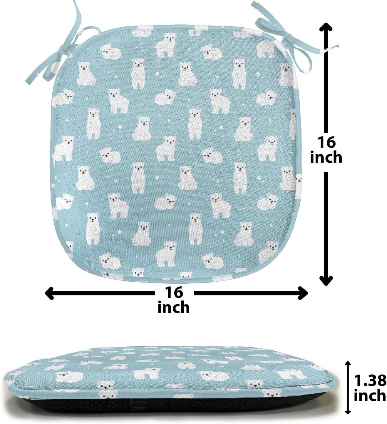 imageAmbesonne Valentines Chair Seating Cushion Set of 2 Arrows of Cupid Mythological Concepts Hearts with Love and Adoration Themes AntiSlip Seat Padding for Kitchen amp Patio 16x16 Black Red WhitePale Blue White Black