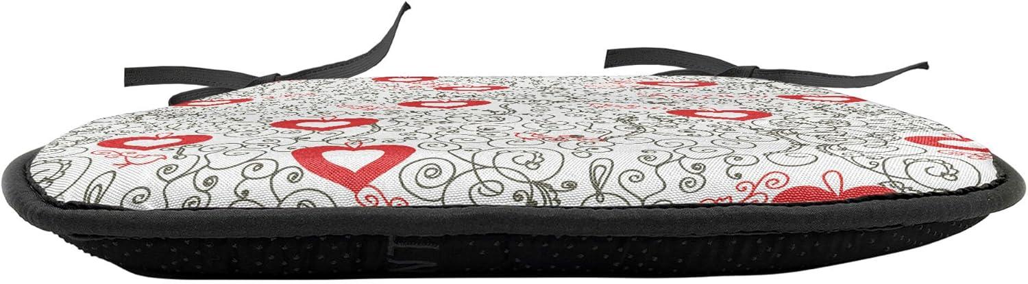 imageAmbesonne Valentines Chair Seating Cushion Set of 2 Arrows of Cupid Mythological Concepts Hearts with Love and Adoration Themes AntiSlip Seat Padding for Kitchen amp Patio 16x16 Black Red WhiteVermilion and Black
