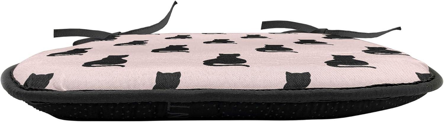 imageAmbesonne Valentines Chair Seating Cushion Set of 2 Arrows of Cupid Mythological Concepts Hearts with Love and Adoration Themes AntiSlip Seat Padding for Kitchen amp Patio 16x16 Black Red WhitePale Pink and Black
