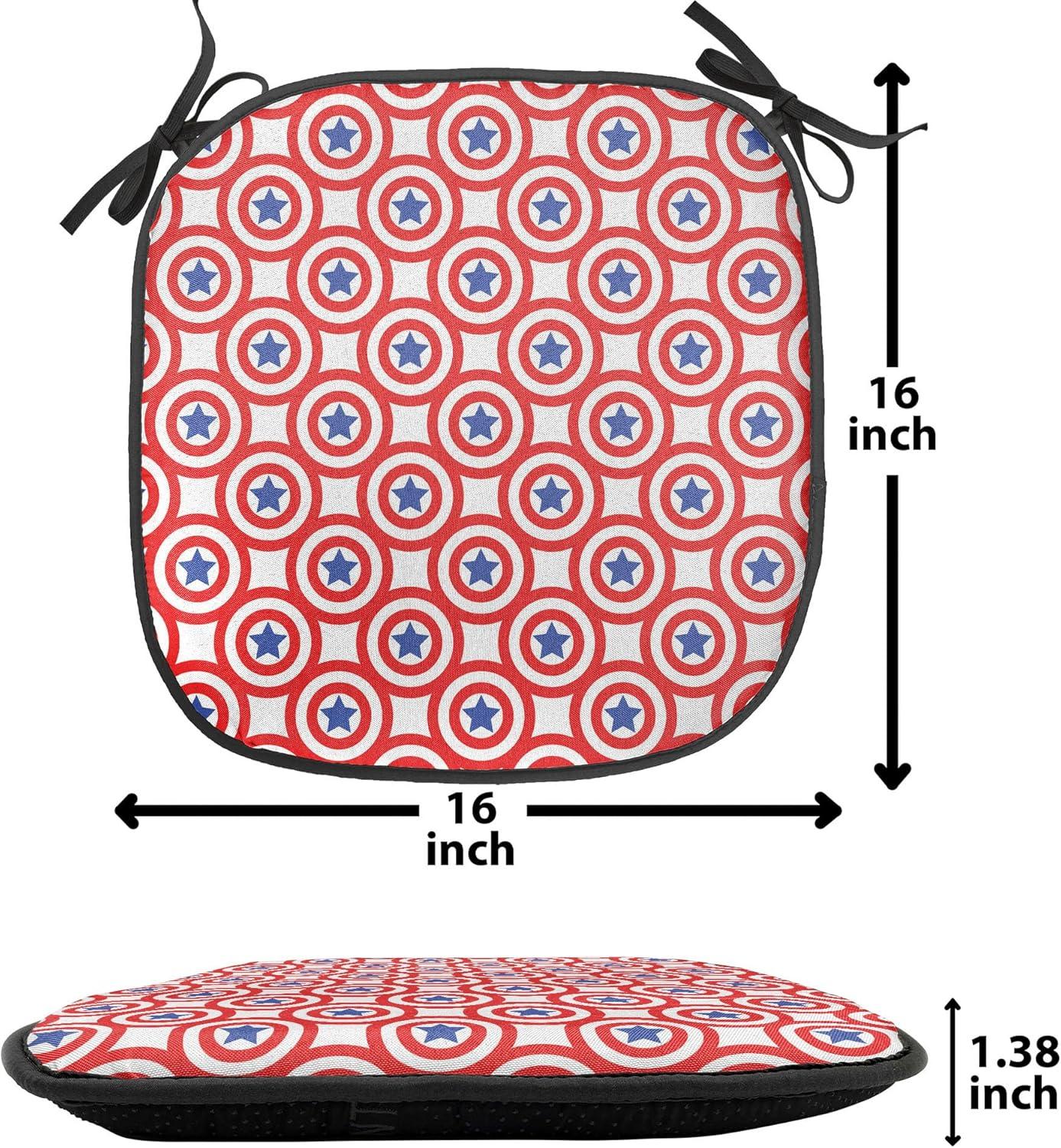 imageAmbesonne Valentines Chair Seating Cushion Set of 2 Arrows of Cupid Mythological Concepts Hearts with Love and Adoration Themes AntiSlip Seat Padding for Kitchen amp Patio 16x16 Black Red WhiteRoyal Blue Red White