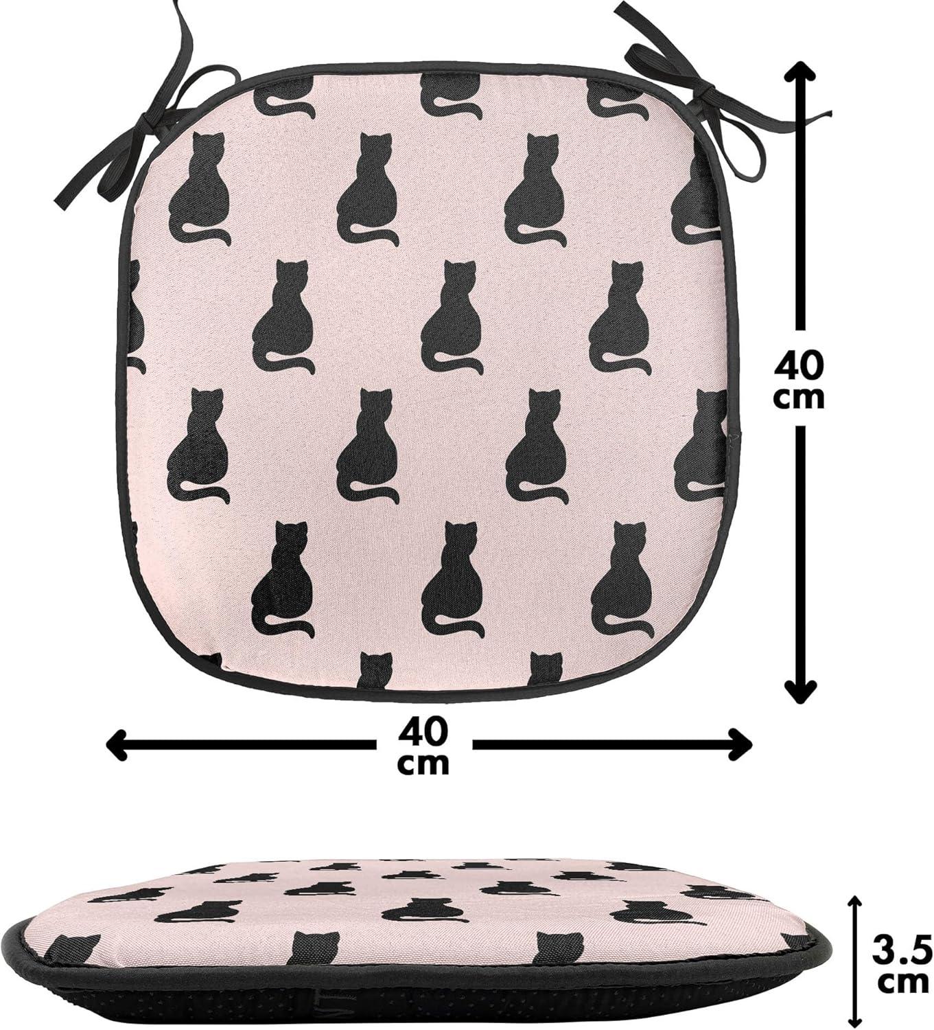 imageAmbesonne Valentines Chair Seating Cushion Set of 2 Arrows of Cupid Mythological Concepts Hearts with Love and Adoration Themes AntiSlip Seat Padding for Kitchen amp Patio 16x16 Black Red WhitePale Pink and Black