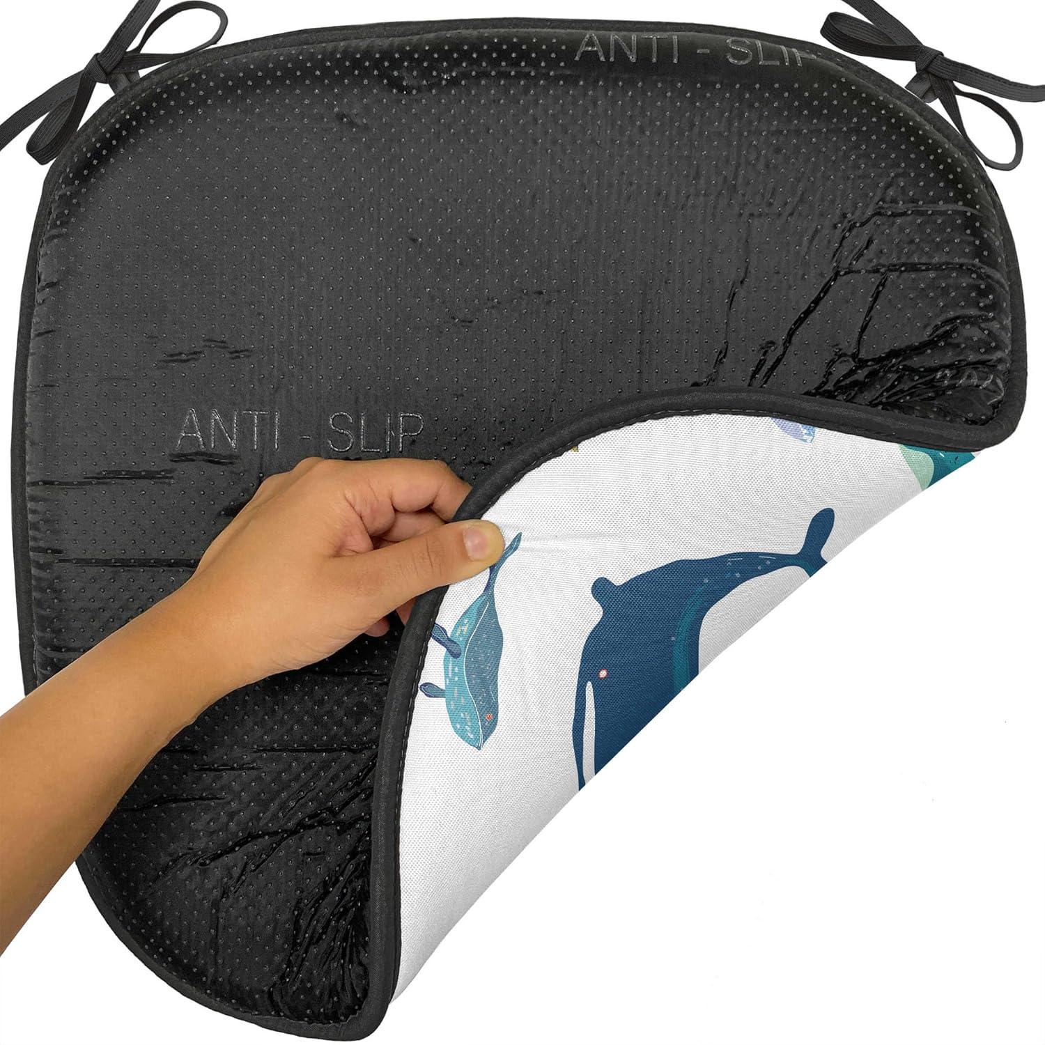 imageAmbesonne Valentines Chair Seating Cushion Set of 2 Arrows of Cupid Mythological Concepts Hearts with Love and Adoration Themes AntiSlip Seat Padding for Kitchen amp Patio 16x16 Black Red WhiteTeal Dark Blue White
