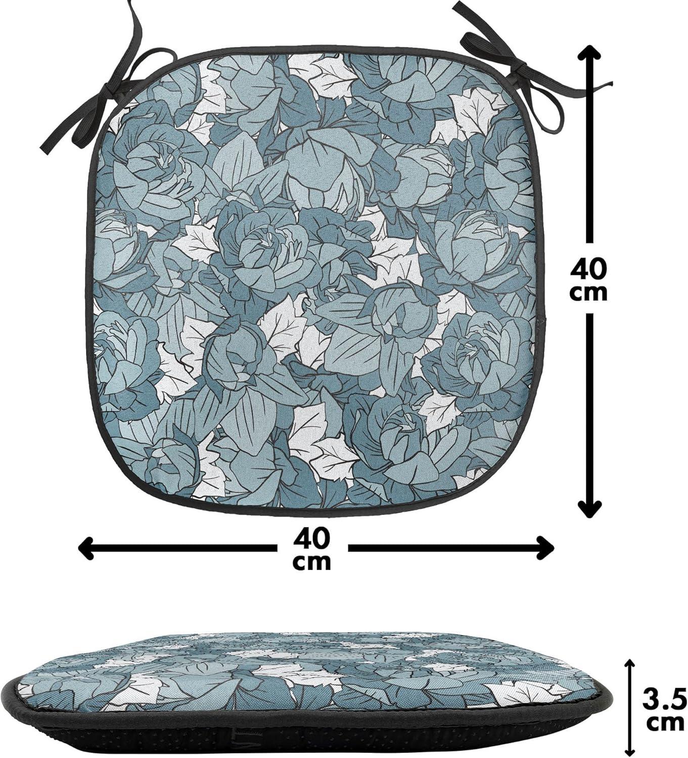 imageAmbesonne Valentines Chair Seating Cushion Set of 2 Arrows of Cupid Mythological Concepts Hearts with Love and Adoration Themes AntiSlip Seat Padding for Kitchen amp Patio 16x16 Black Red WhiteSlate Blue and White