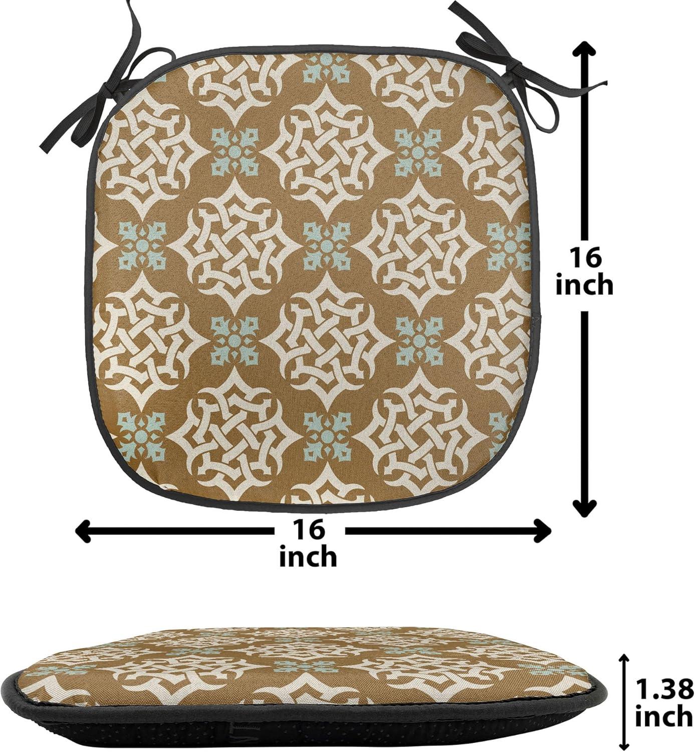 imageAmbesonne Valentines Chair Seating Cushion Set of 2 Arrows of Cupid Mythological Concepts Hearts with Love and Adoration Themes AntiSlip Seat Padding for Kitchen amp Patio 16x16 Black Red WhitePale Brown Pale Blue