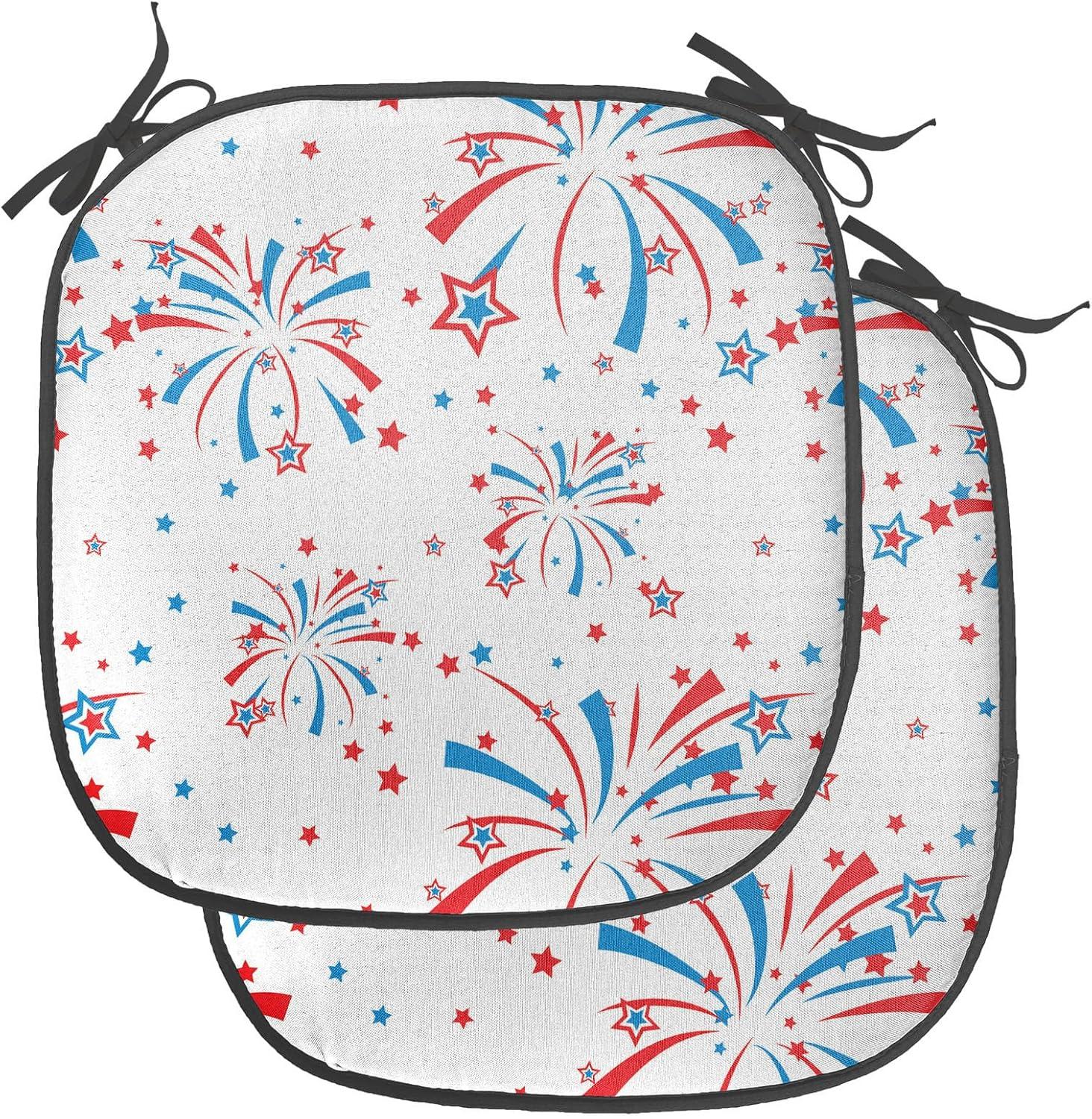 imageAmbesonne Valentines Chair Seating Cushion Set of 2 Arrows of Cupid Mythological Concepts Hearts with Love and Adoration Themes AntiSlip Seat Padding for Kitchen amp Patio 16x16 Black Red WhiteRed White Blue