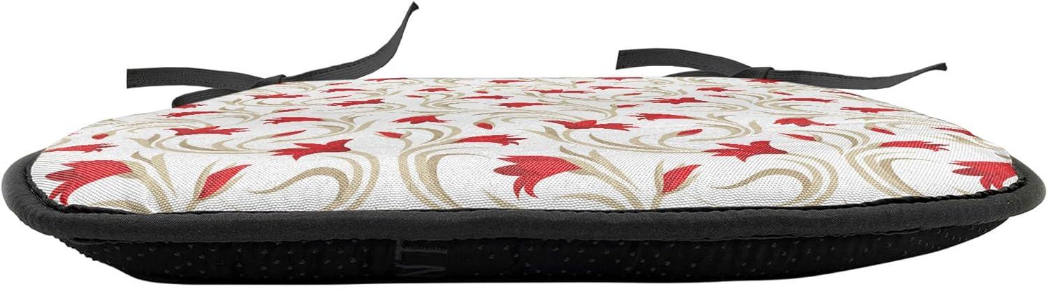 imageAmbesonne Valentines Chair Seating Cushion Set of 2 Arrows of Cupid Mythological Concepts Hearts with Love and Adoration Themes AntiSlip Seat Padding for Kitchen amp Patio 16x16 Black Red WhiteVermilion Beige
