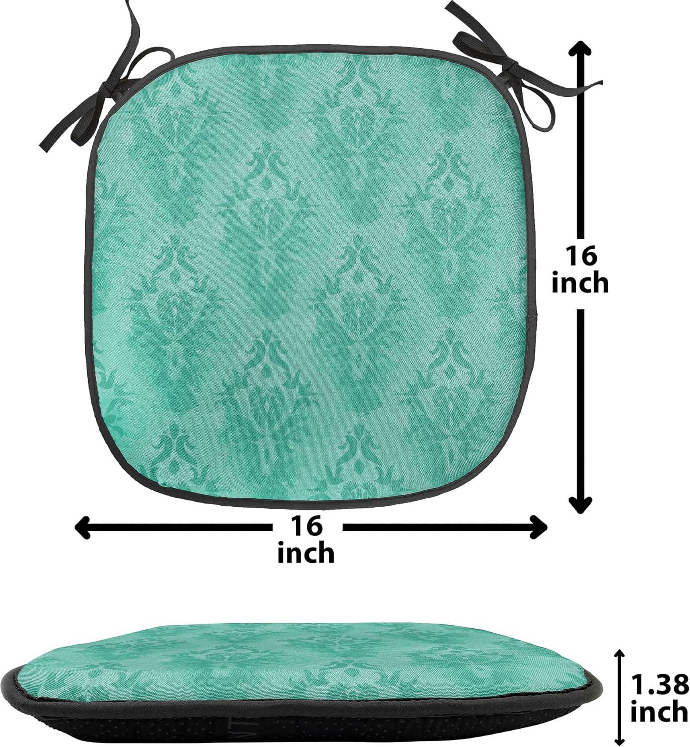 imageAmbesonne Valentines Day Chair Seating Cushion Heart of Love and Romance Hand Drawn Style Romantic Art AntiSlip Seat Padding for Kitchen amp Patio 16x16 Vermilion Pink WhiteSea Green