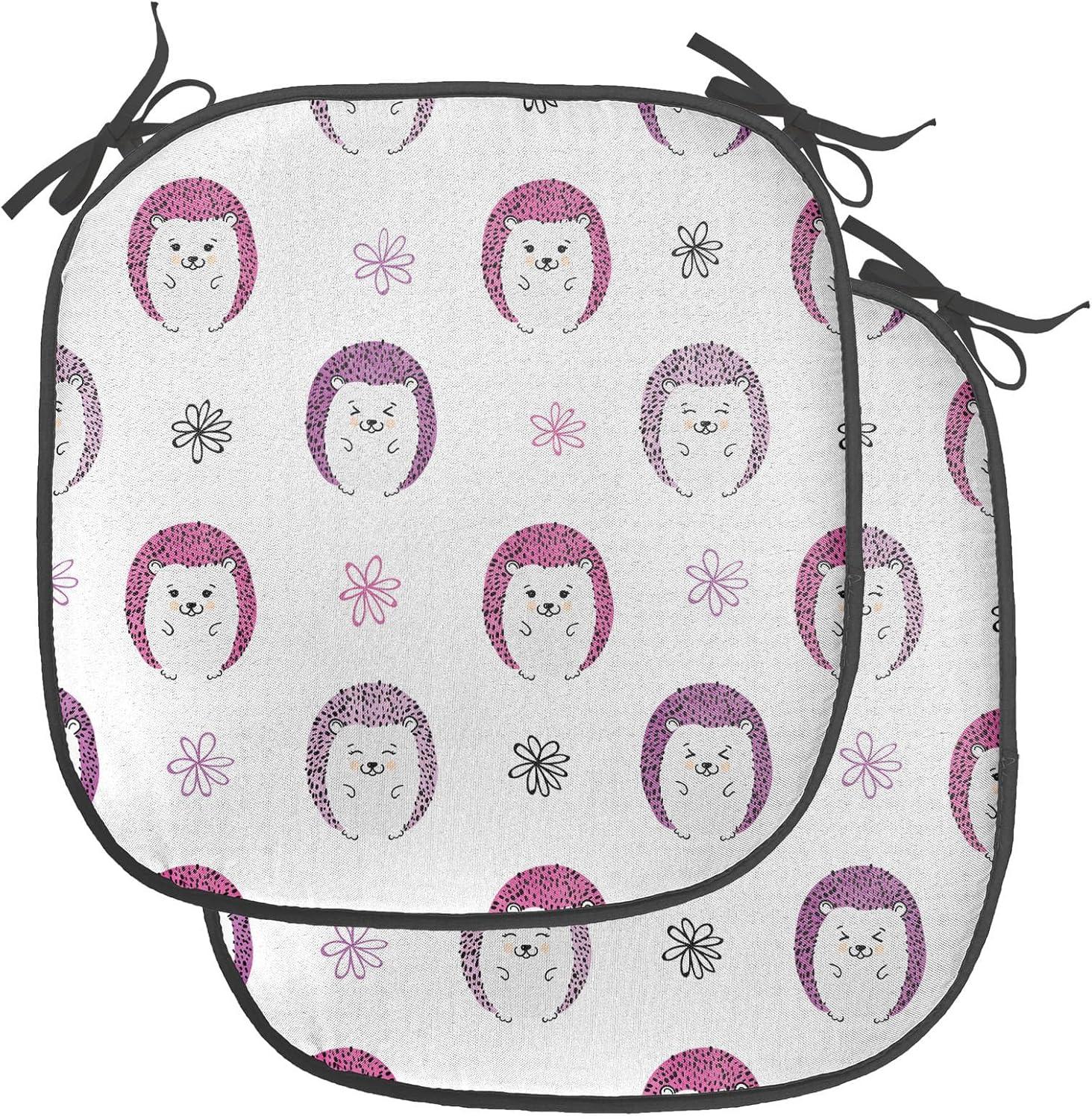imageAmbesonne Valentines Day Chair Seating Cushion Heart of Love and Romance Hand Drawn Style Romantic Art AntiSlip Seat Padding for Kitchen amp Patio 16x16 Vermilion Pink WhitePink Lilac Black