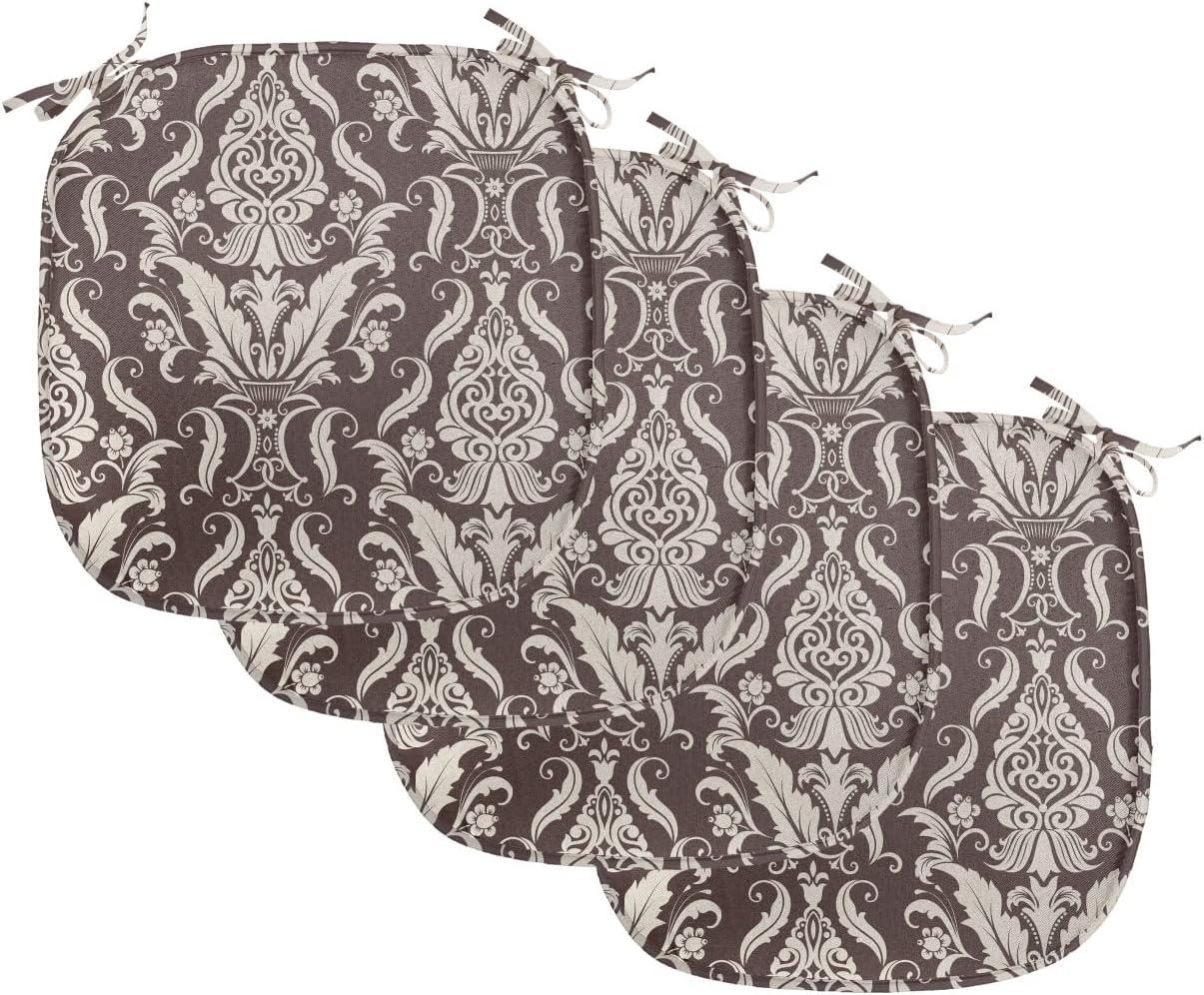imageAmbesonne Valentines Day Chair Seating Cushion Heart of Love and Romance Hand Drawn Style Romantic Art AntiSlip Seat Padding for Kitchen amp Patio 16x16 Vermilion Pink WhiteDark Brown Cream