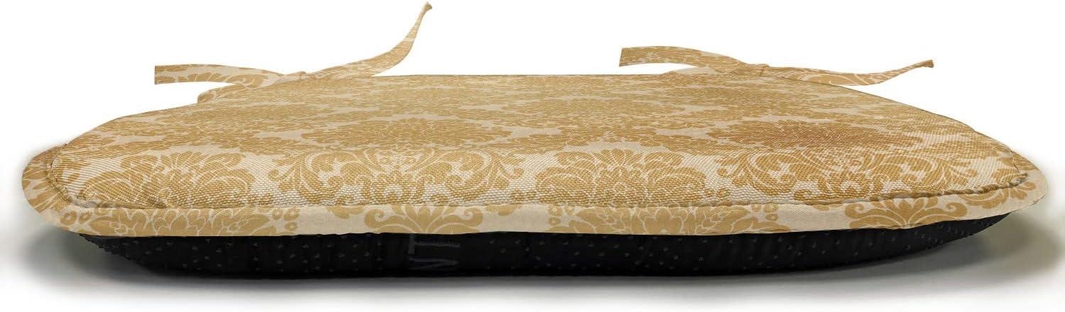 imageAmbesonne Valentines Day Chair Seating Cushion Heart of Love and Romance Hand Drawn Style Romantic Art AntiSlip Seat Padding for Kitchen amp Patio 16x16 Vermilion Pink WhiteMustard Amber
