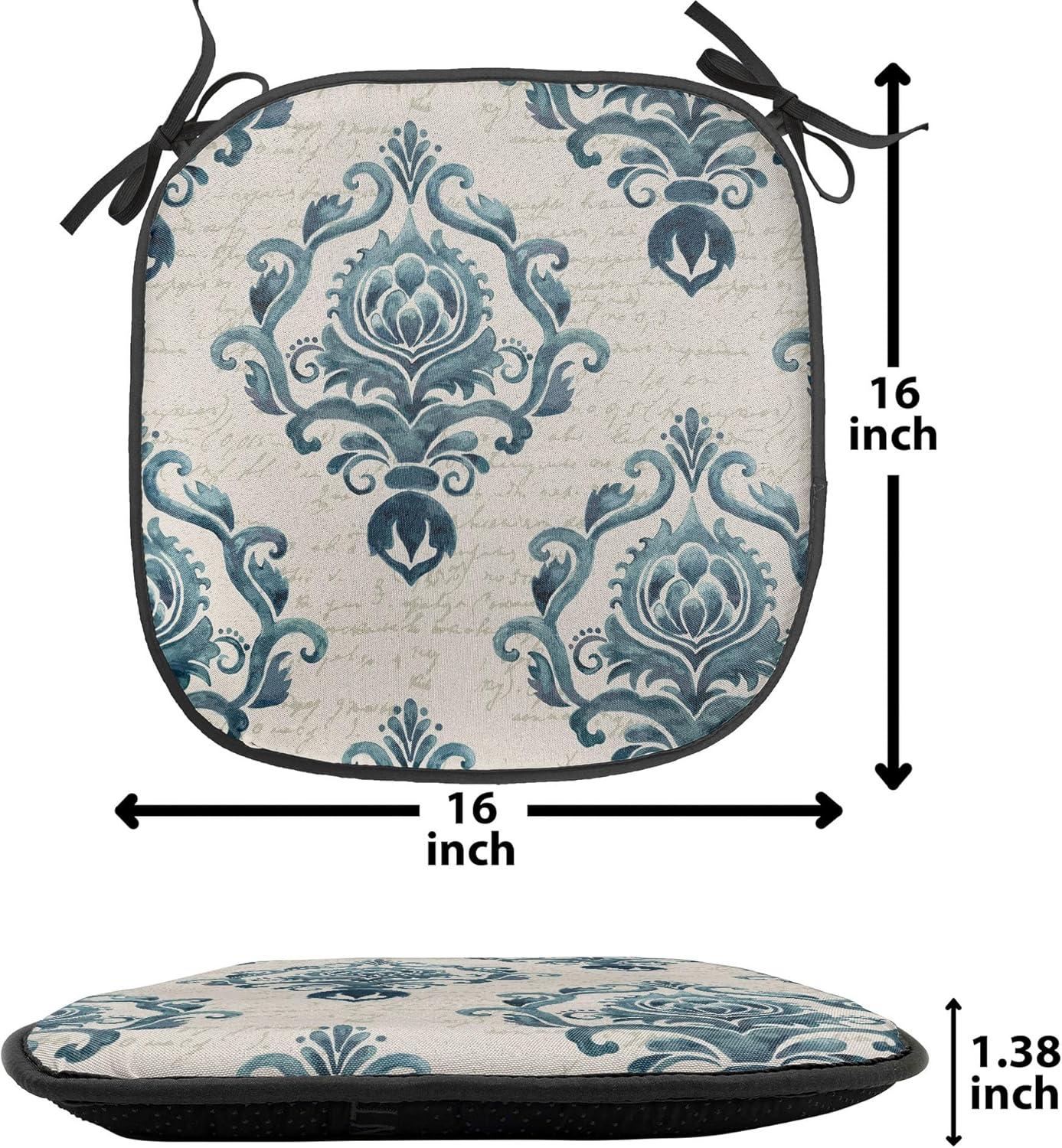 imageAmbesonne Valentines Day Chair Seating Cushion Heart of Love and Romance Hand Drawn Style Romantic Art AntiSlip Seat Padding for Kitchen amp Patio 16x16 Vermilion Pink WhiteTan Petrol Blue