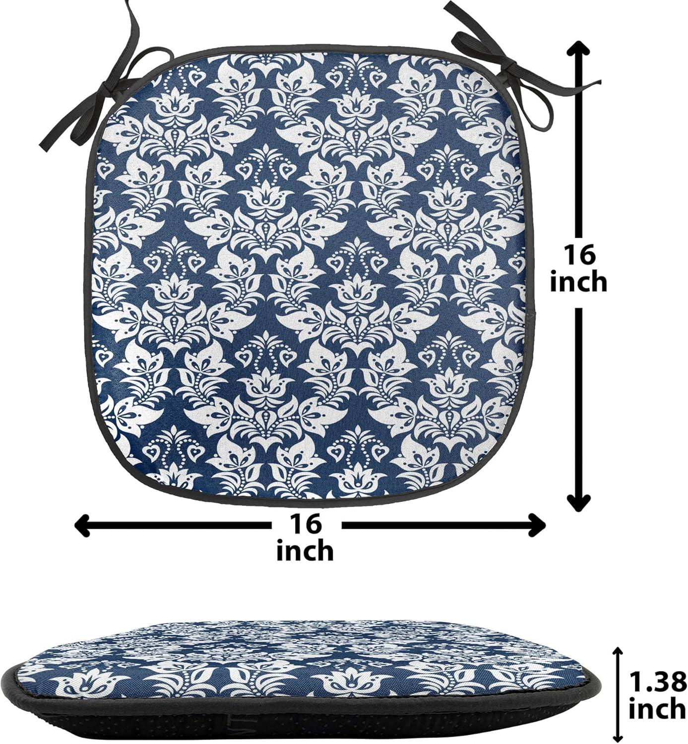 imageAmbesonne Valentines Day Chair Seating Cushion Heart of Love and Romance Hand Drawn Style Romantic Art AntiSlip Seat Padding for Kitchen amp Patio 16x16 Vermilion Pink WhiteDark Petrol Blue White