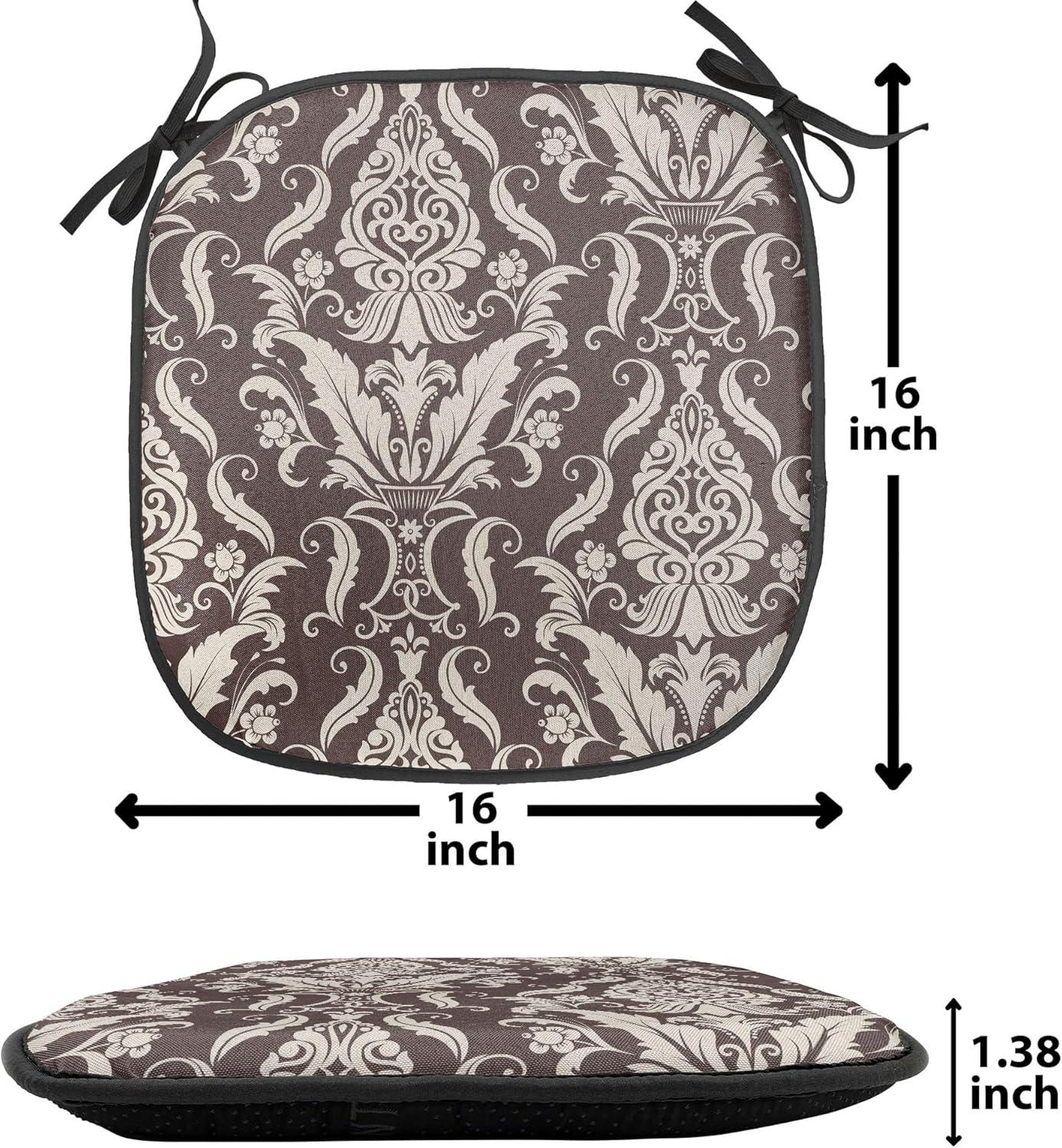 imageAmbesonne Valentines Day Chair Seating Cushion Heart of Love and Romance Hand Drawn Style Romantic Art AntiSlip Seat Padding for Kitchen amp Patio 16x16 Vermilion Pink WhiteDark Brown Cream