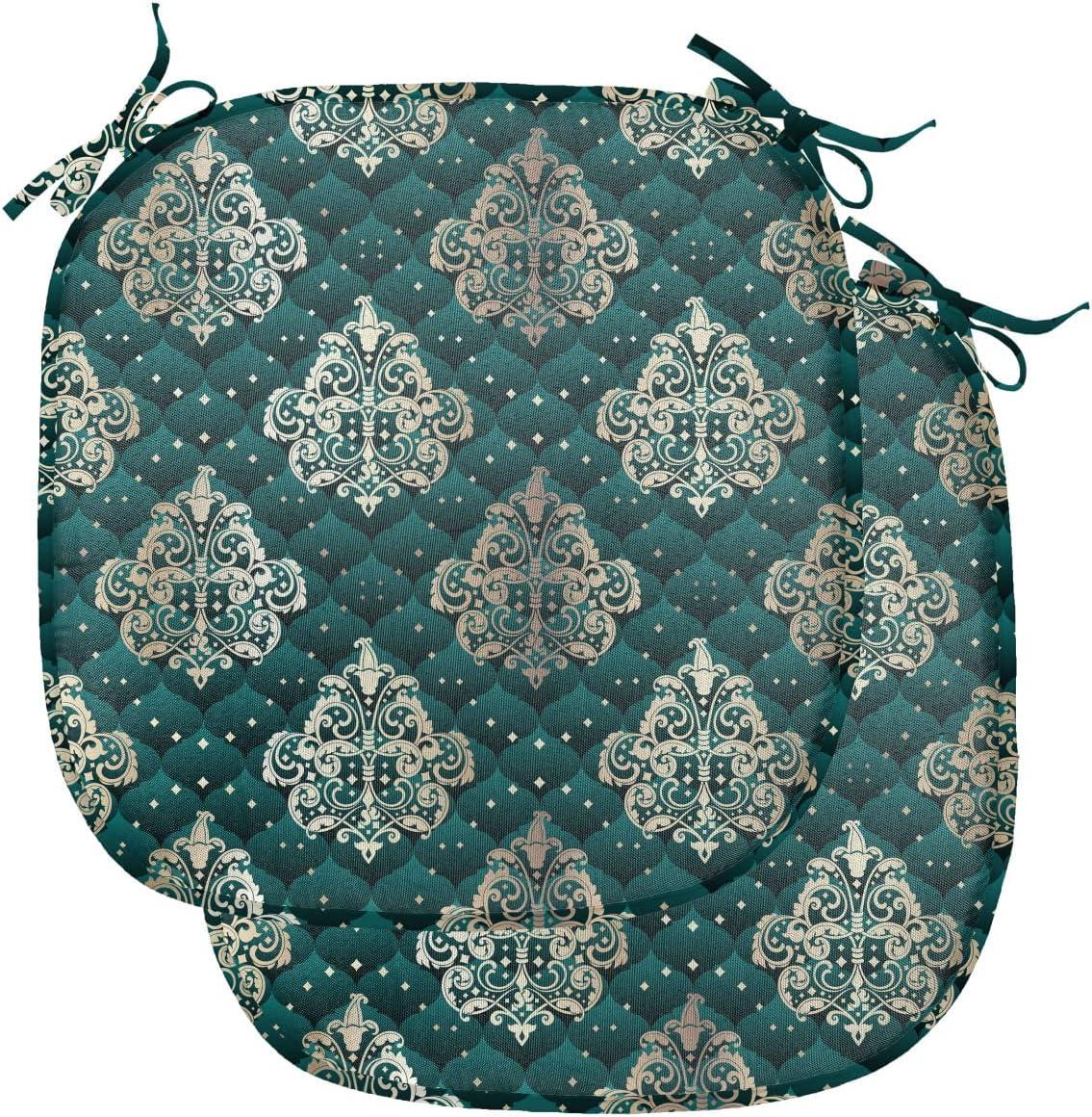 imageAmbesonne Valentines Day Chair Seating Cushion Heart of Love and Romance Hand Drawn Style Romantic Art AntiSlip Seat Padding for Kitchen amp Patio 16x16 Vermilion Pink WhiteDark Teal Eggshell
