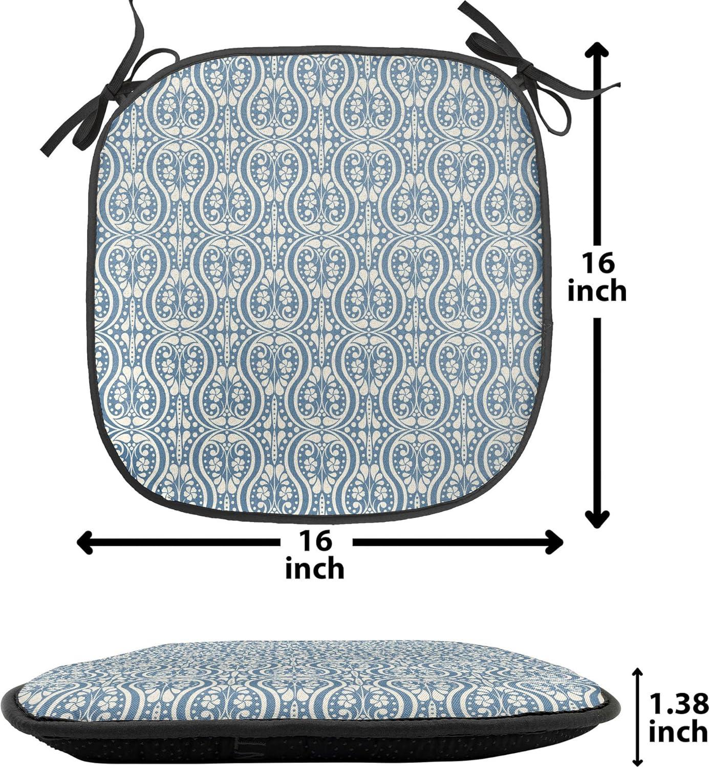 imageAmbesonne Valentines Day Chair Seating Cushion Heart of Love and Romance Hand Drawn Style Romantic Art AntiSlip Seat Padding for Kitchen amp Patio 16x16 Vermilion Pink WhiteSlate Blue Ivory