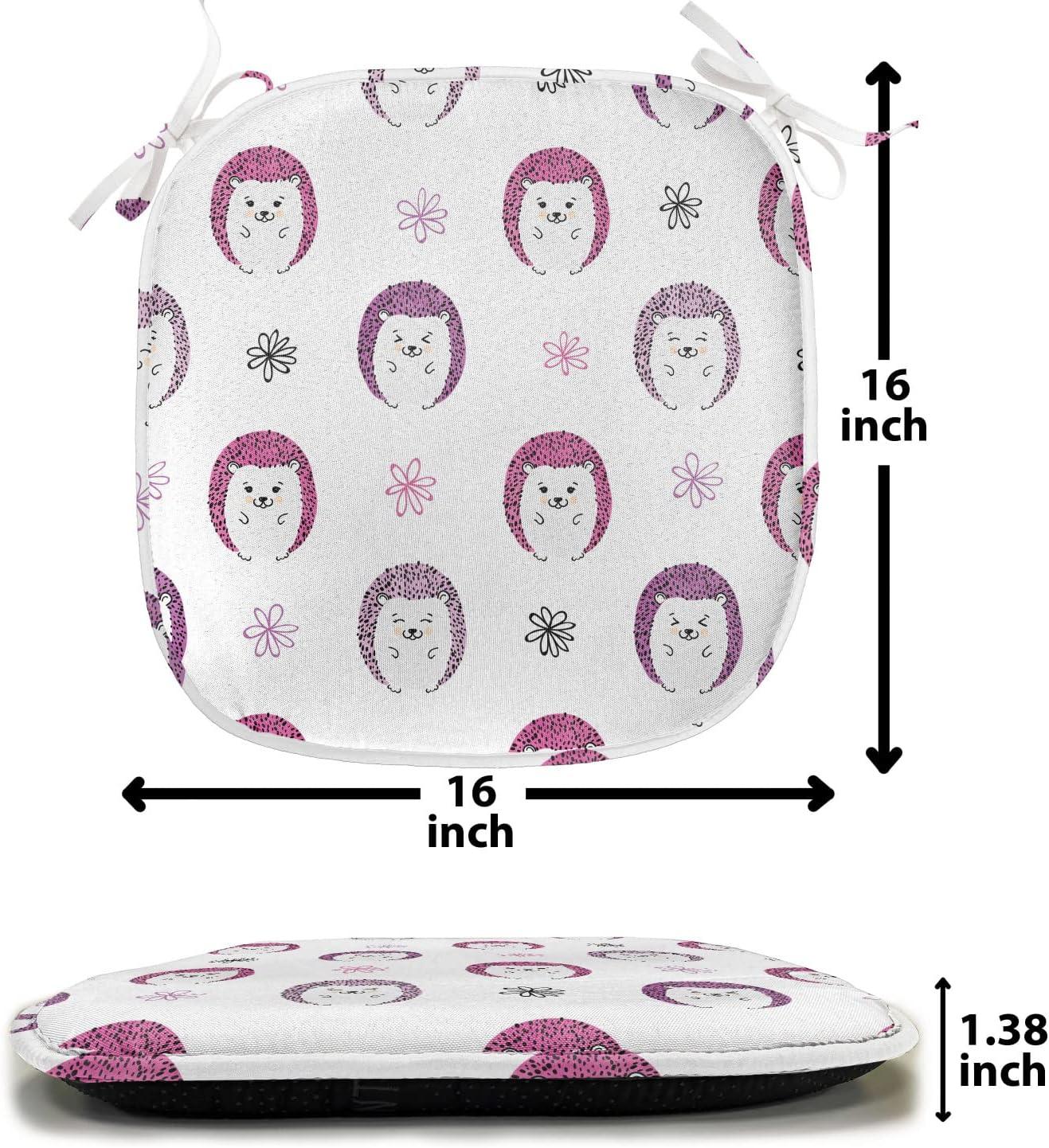 imageAmbesonne Valentines Day Chair Seating Cushion Heart of Love and Romance Hand Drawn Style Romantic Art AntiSlip Seat Padding for Kitchen amp Patio 16x16 Vermilion Pink WhitePink Lilac Black