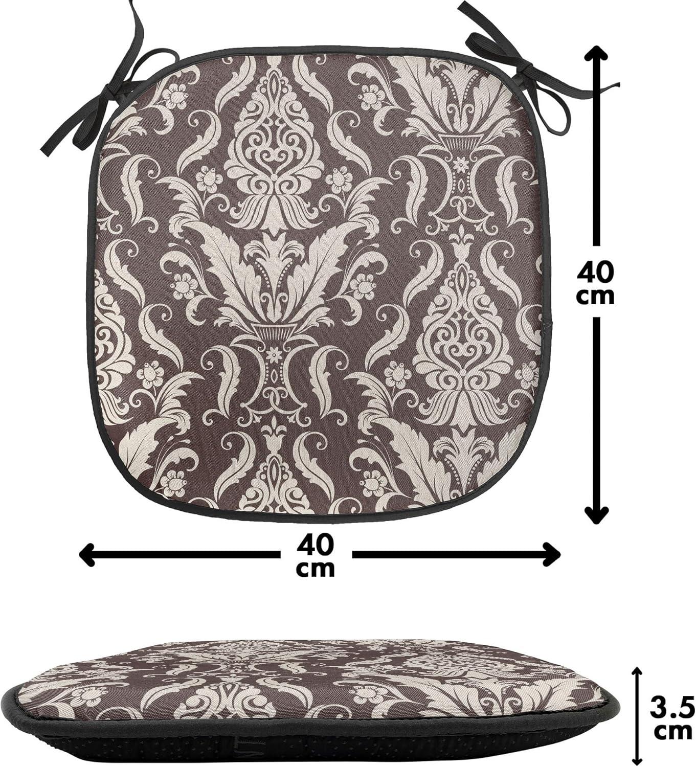 imageAmbesonne Valentines Day Chair Seating Cushion Heart of Love and Romance Hand Drawn Style Romantic Art AntiSlip Seat Padding for Kitchen amp Patio 16x16 Vermilion Pink WhiteDark Brown Cream