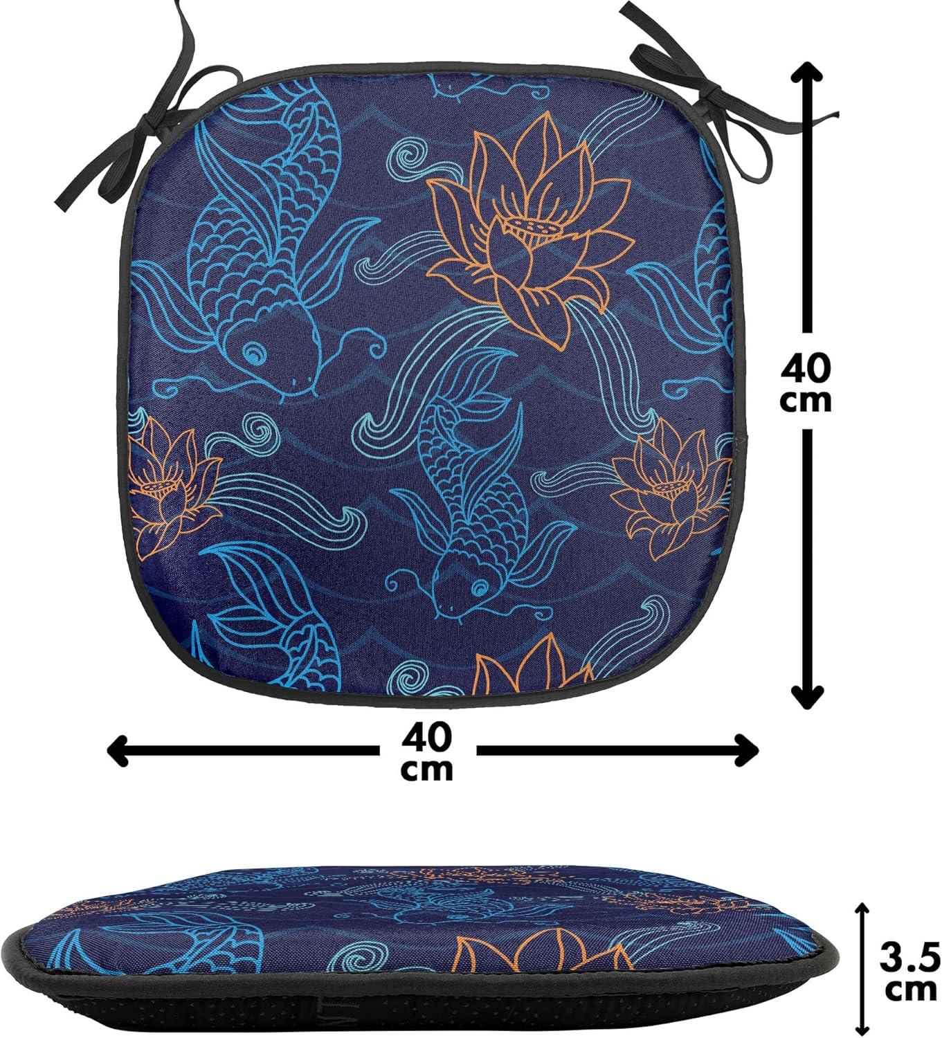 imageAmbesonne Valentines Day Chair Seating Cushion Heart of Love and Romance Hand Drawn Style Romantic Art AntiSlip Seat Padding for Kitchen amp Patio 16x16 Vermilion Pink WhiteRoyal Blue Aqua Orange