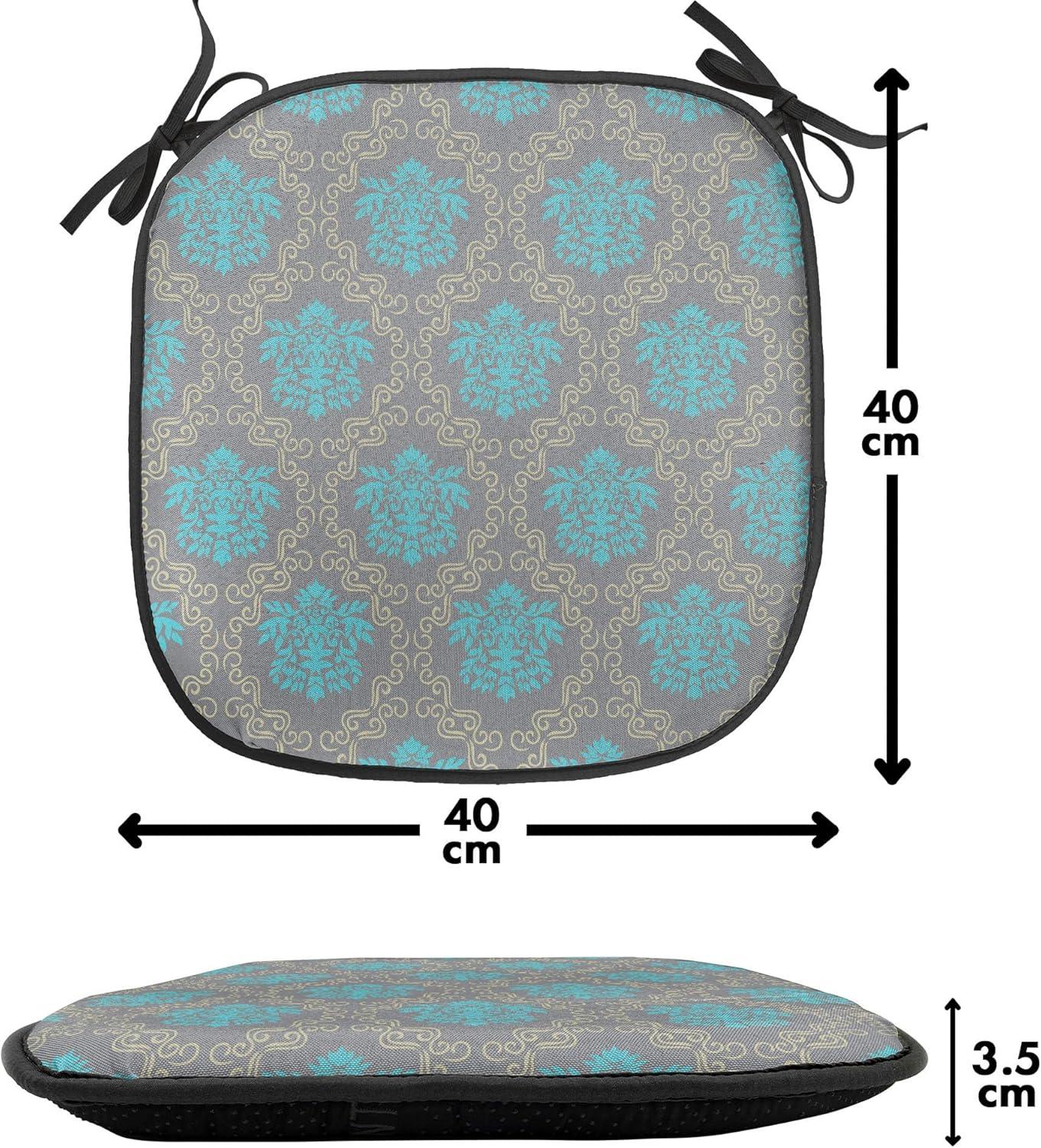 imageAmbesonne Valentines Day Chair Seating Cushion Heart of Love and Romance Hand Drawn Style Romantic Art AntiSlip Seat Padding for Kitchen amp Patio 16x16 Vermilion Pink WhiteCocoa Sky Blue Yellow